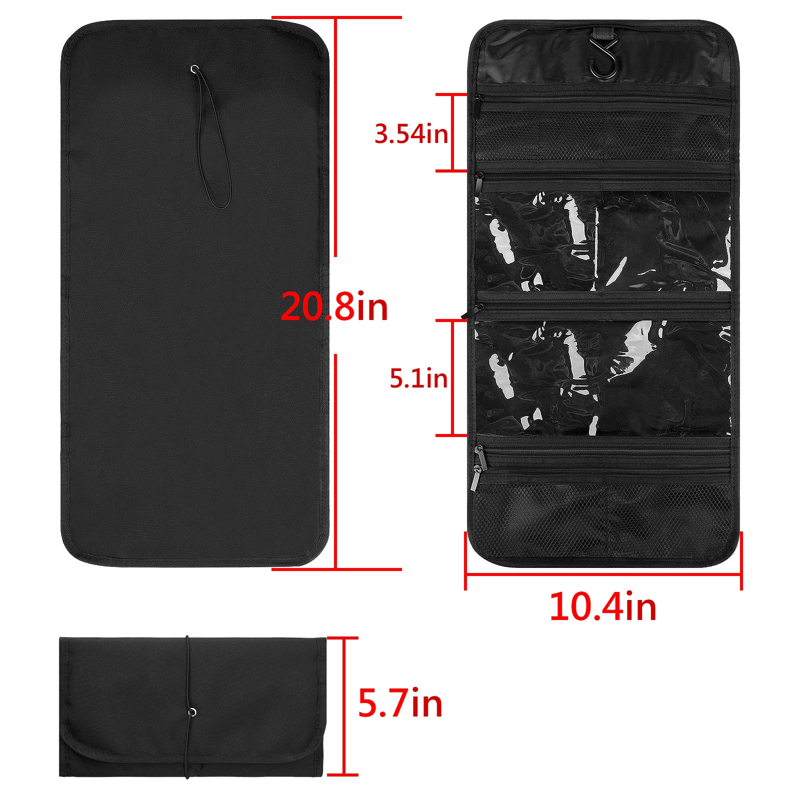 Musiin Guitar Accessory Portable Case, Hanging Hook Foldable Multi-Pocket Design for Picks, Strings, Capo, Straps and Accessories, Fits in Gig Bags, Essential for Guitarists and Musicians