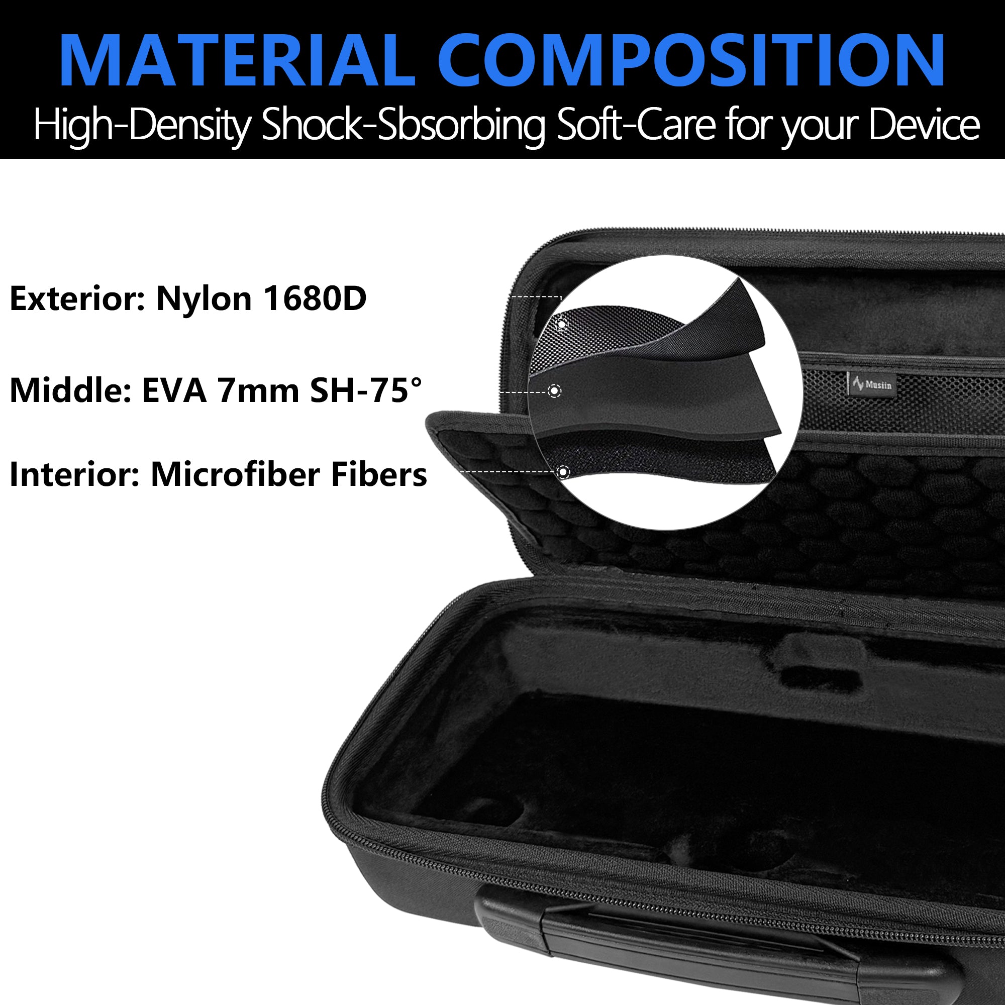 Musiin Audio Mixer Case Compatible with Zoom Live Trak L6 MAX, Custom Fit Interior, Dual Zipper Design, Top Mesh Pocket, Handle and Shoulder Strap, for Studio, Travel, and Live Performance