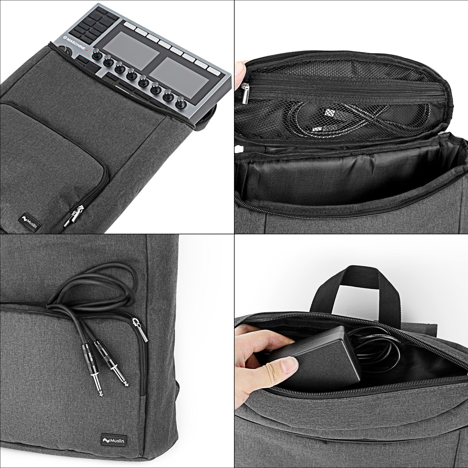 Musiin Audio Workstation Backpack Compatible with NI Maschine+,Ableton Push3,AKAI MPC One+,Line 6 Helix Stadiu,Elektron Tonverk, Launch Control XL MK3 Ultimate Protection for Device and Cover