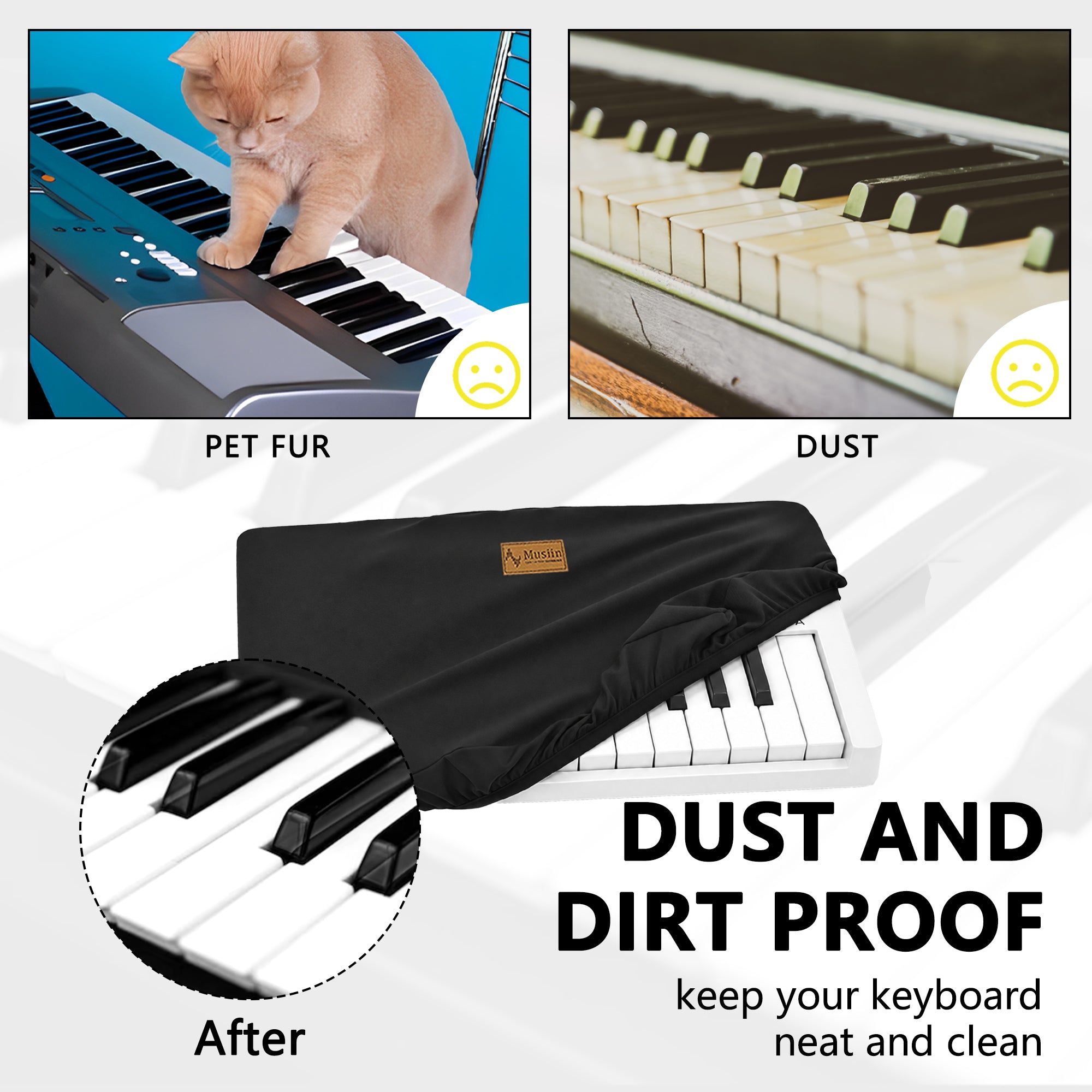Musiin 25 keys Midi Keyboard Dust Cover Compatible with Arturia MiniLab 3,Akai Mini MK4,MiniLab MkII 25,Premium Chinlon Anti-scratch and dustproof, Soft Touch & Fitted Daily Use Protection