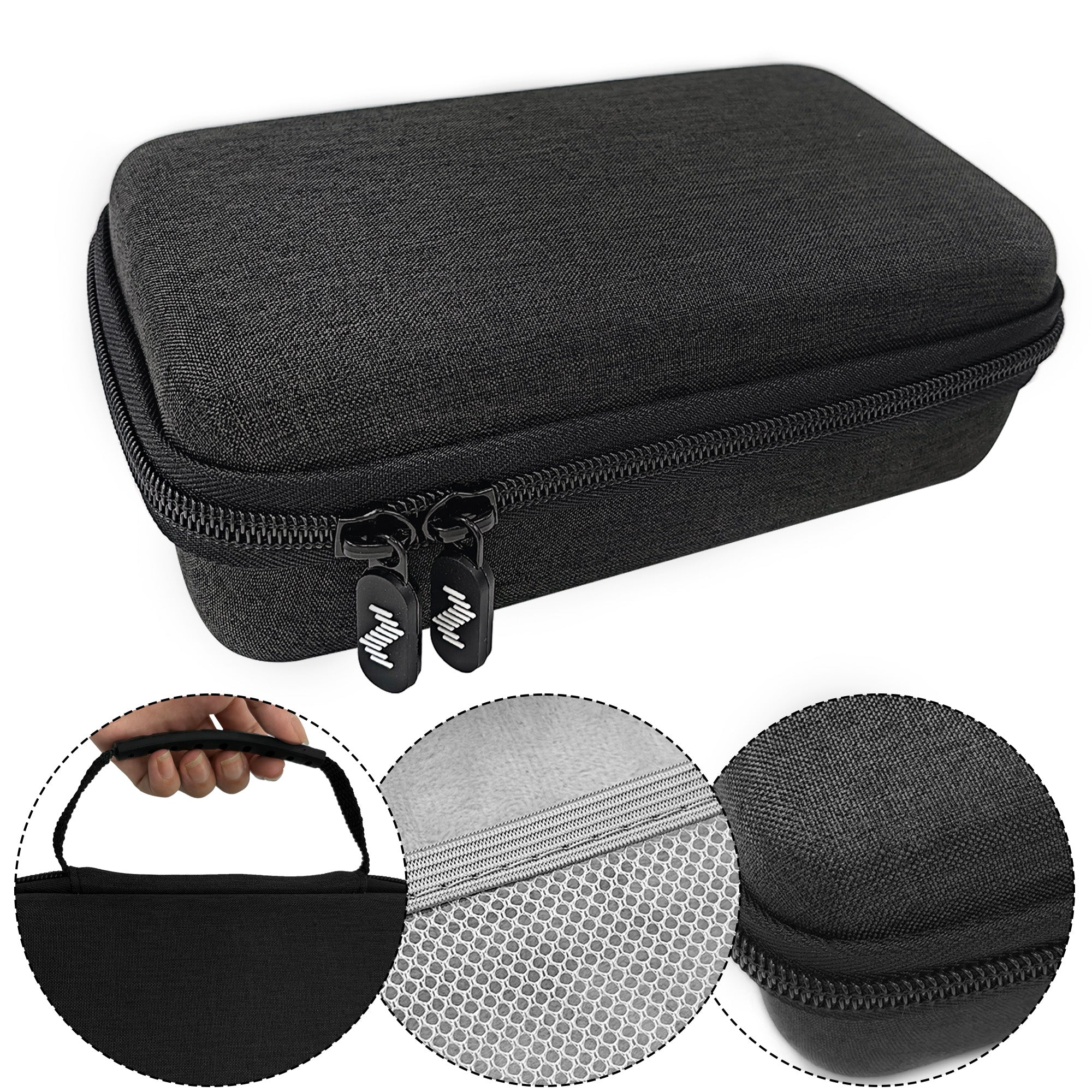 Musiin Sampler Synthesizer Case compatible with Roland AIRA Compact P-6, S-1, T-8, J-6, E-4. Dual zipper design, with mesh pockets and velvet lining. Portable, handheld storage bag(Grey)