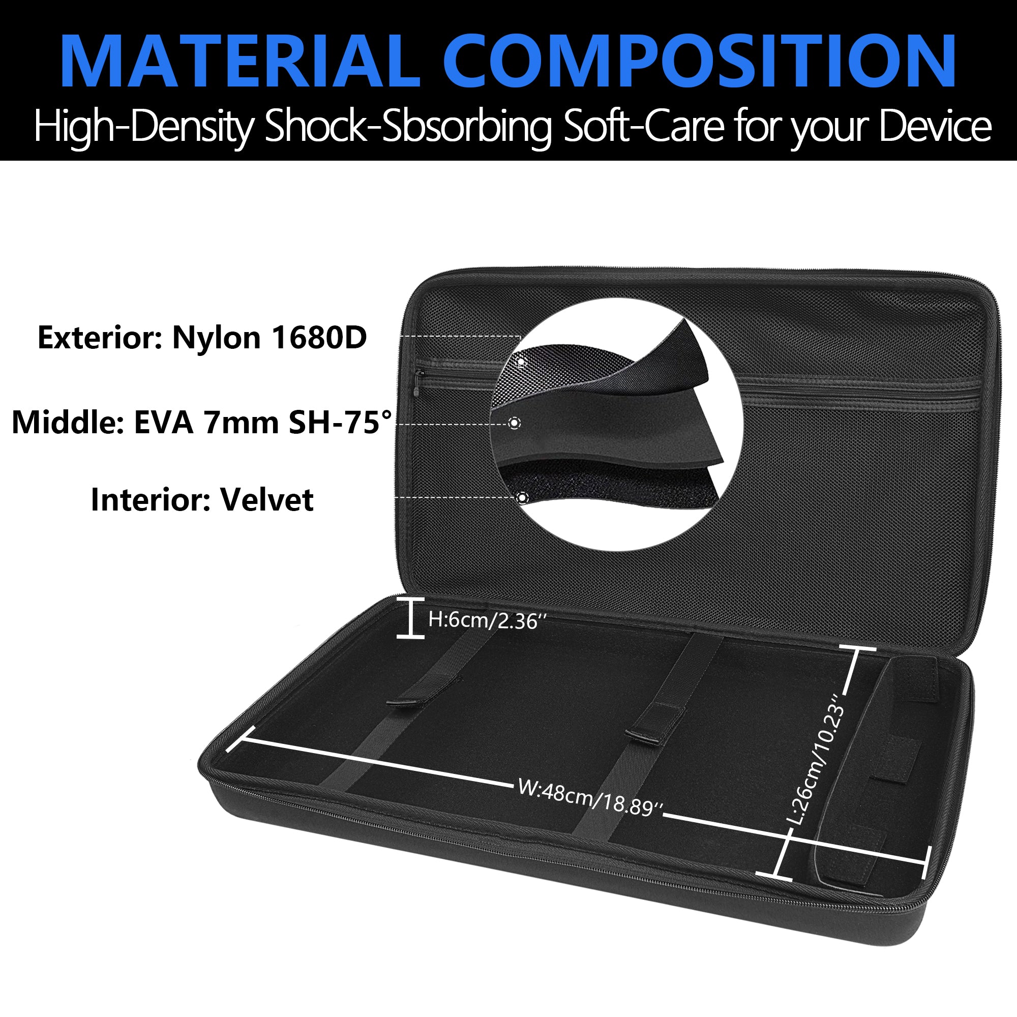 Musiin Custom Workstation Hard Case Compatible with MPC Live 3, Solid and Compact with Shoulder Strap and Sturdy Handle, High Adhesion Divider for Power, and Extra Storage for Cables Accessories