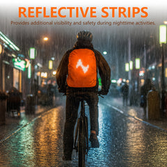 Musiin Backpack Waterproof Rain Cover, 45L Reflective Backpack Cover with Storage Pouch, Protects Musical Instruments and Gear from Rain, for Hiking, Travel, Camping, Outdoor Activities (Orange)