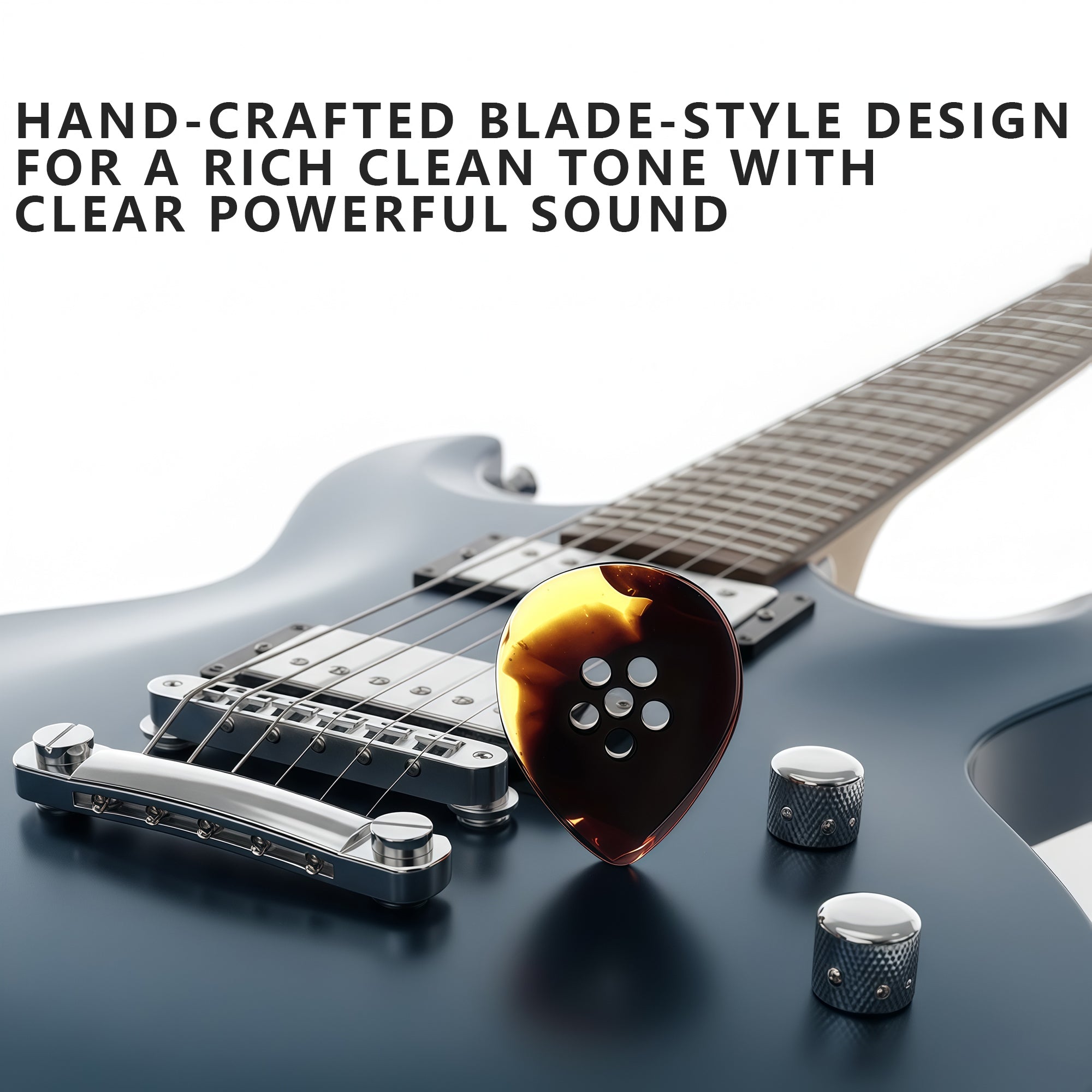 Musiin Premium Hand-Made Blade Style Guitar Pick – Thick Tone Pick Set for Electric, Rock Jazz & Blues – Rich Full Sound for Precise Strumming & Lead Playing