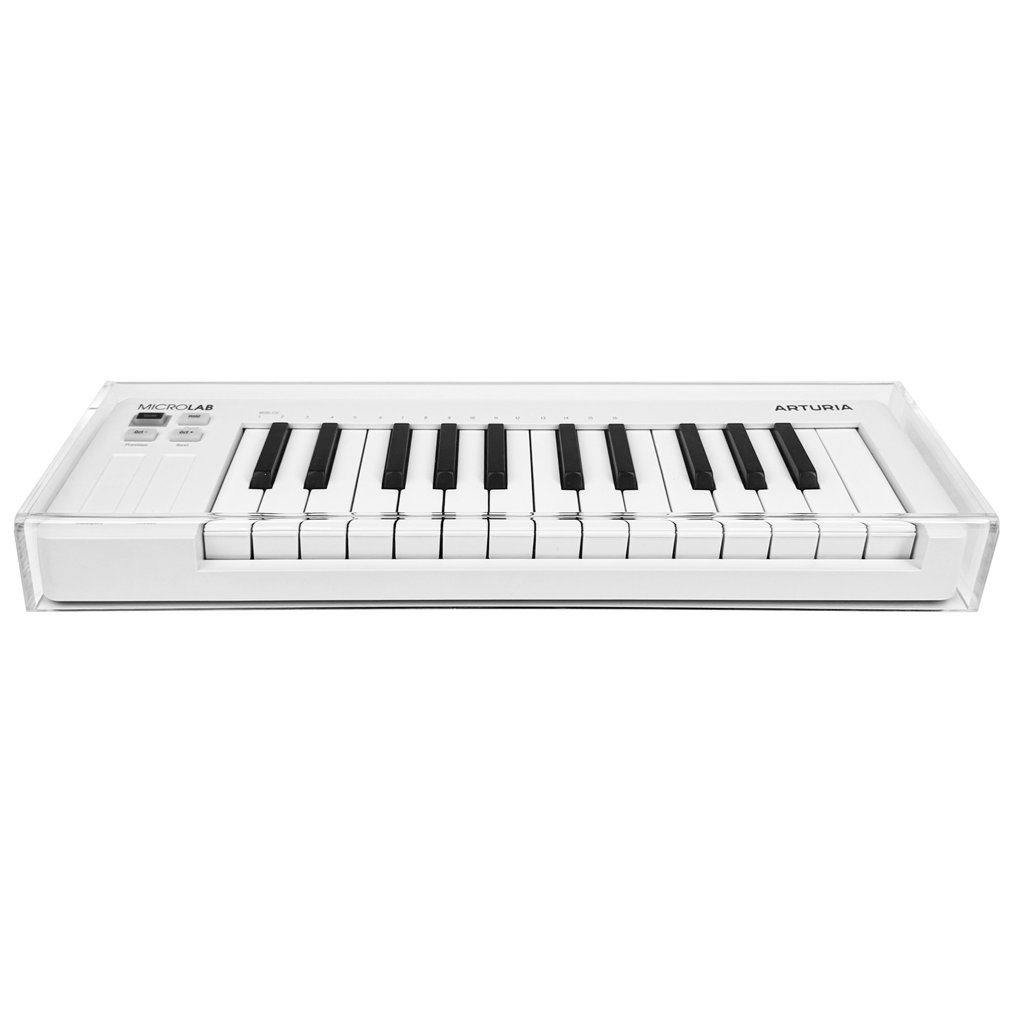 Musiin Piano Keyboard Acrylic Cover Compatible With Arturia MicroLab,Transparent Reserved Wire Groove,Waterproof and Dustproof, Suitable for Home Studio Desktop Protection