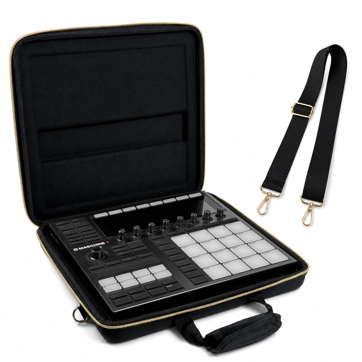 Musiin Premium DAW Case Compatible with NI Maschine+ MK3(Gold Tone Edition)