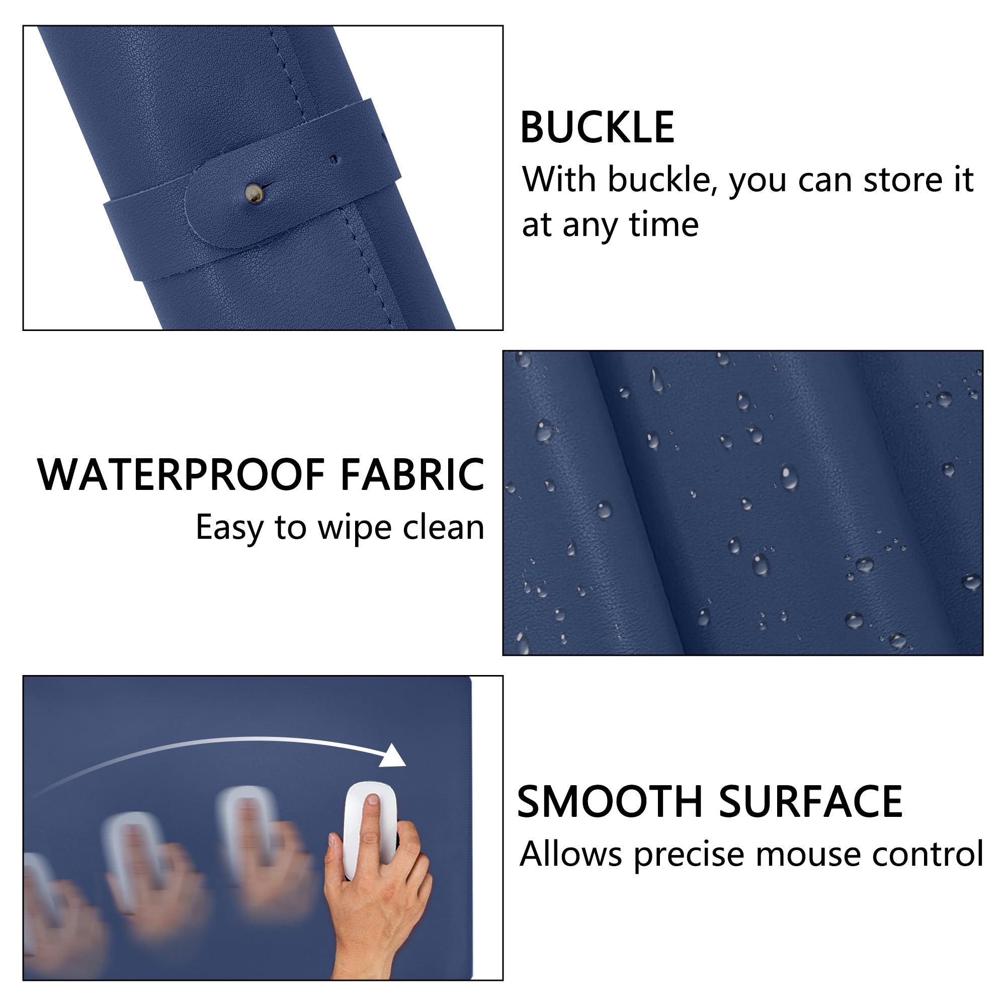 Musiin Music Studio Desk Leather Mouse and Keyboard Mat with Coaster, Ideal for Office, Creative Work, and Recording Studios