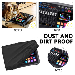 Musiin Ultimate Home Studio Mixer Cover - Stretchable Chinlon, Splashproof, Dust & Pet Hair Protection, Compatible with Tascam Mixer Podcast Station Mixcast 4