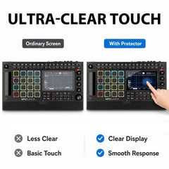 Musiin Audio Workstation 7 inch Touch Screen Protector Compatible with MPC Live 3/MPC Live 2/MPC Key 37 & 61/MPC One+,Ultra-Clear Tempered Glass Touchscreen Protector with Invisible Coverage (4 PCS)