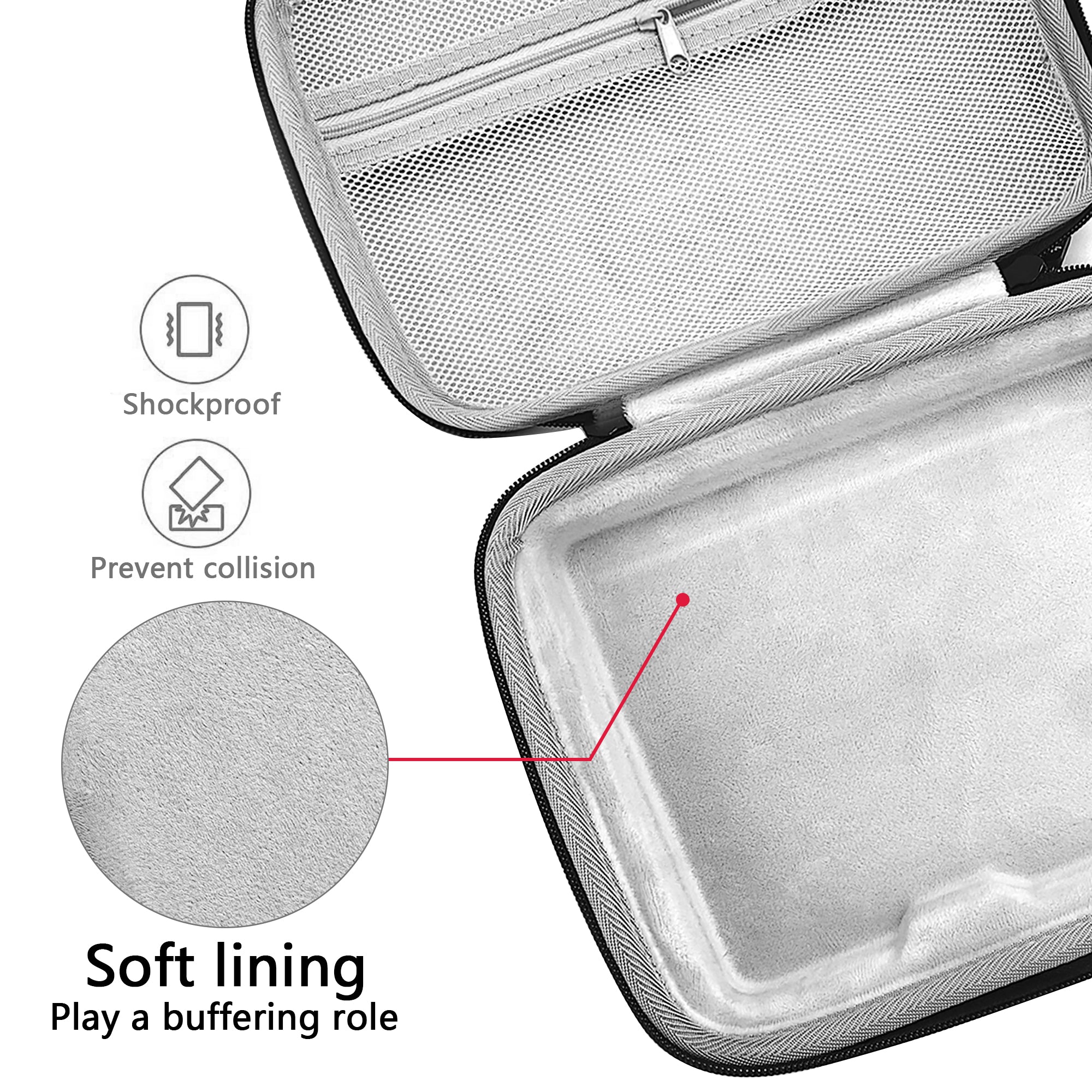 Musiin Premium velvet interior HardCase Compatible with Zoom G1X Four case B1X A1X Guitar Bass Multi-Effects Pedal cover (Grey)