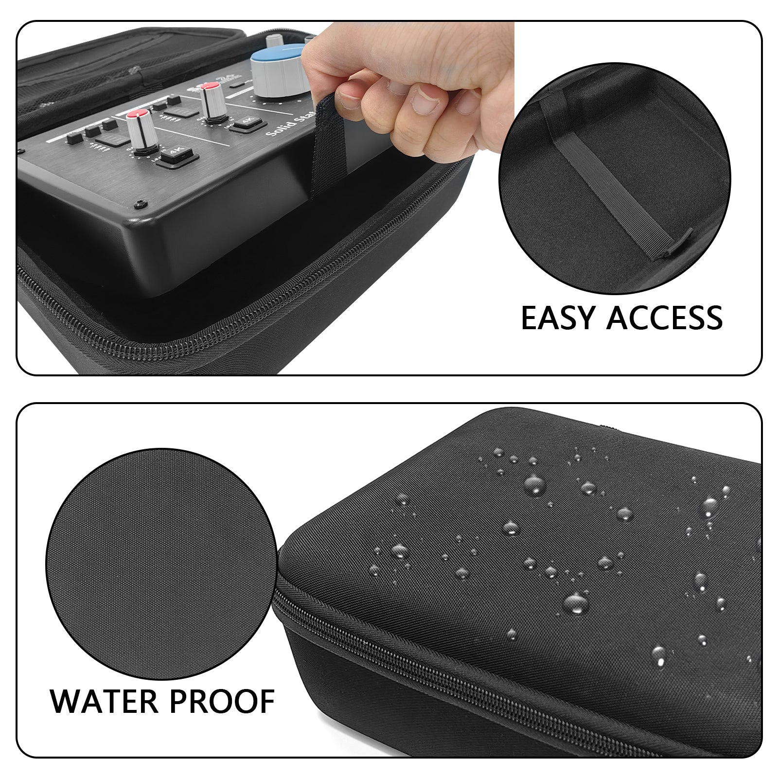Musiin Hard Shell Case Compatible with SSL2 MKII OTG, SSL 2 or 2+, SSL2 MKII, 2+ MKII and Antelope Zen Quadro, interfaces Audio Interface Cover, Protective Travel Case (Black)