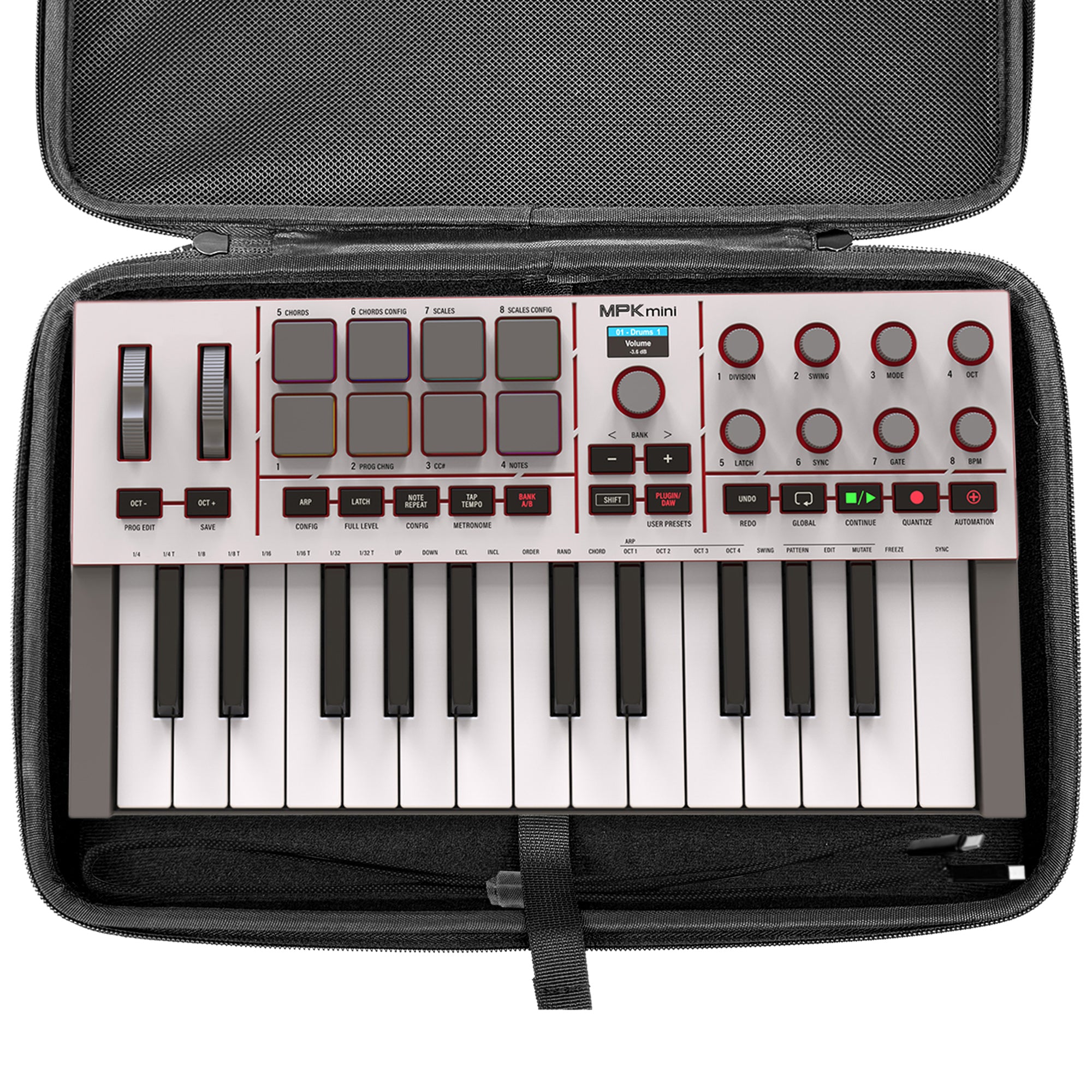Musiin Premium Velvet MIDI Keyboard Controller Case Compatible with Arturia MiniLab 3, MiniLab MkII, MPK Mini MK4, 25-Key Synthesizer, Portable Protective Cover Bag with Shoulder Strap