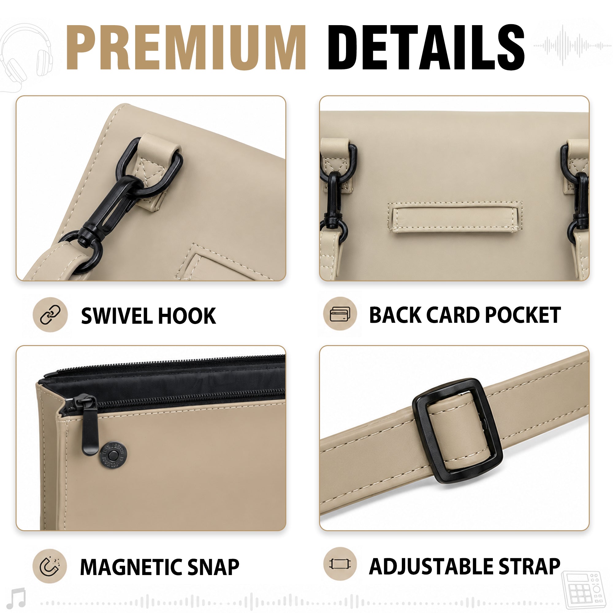 Musiin VNEX Commute Bag Compatible with Bose QC Ultura, Akai MPC Sample