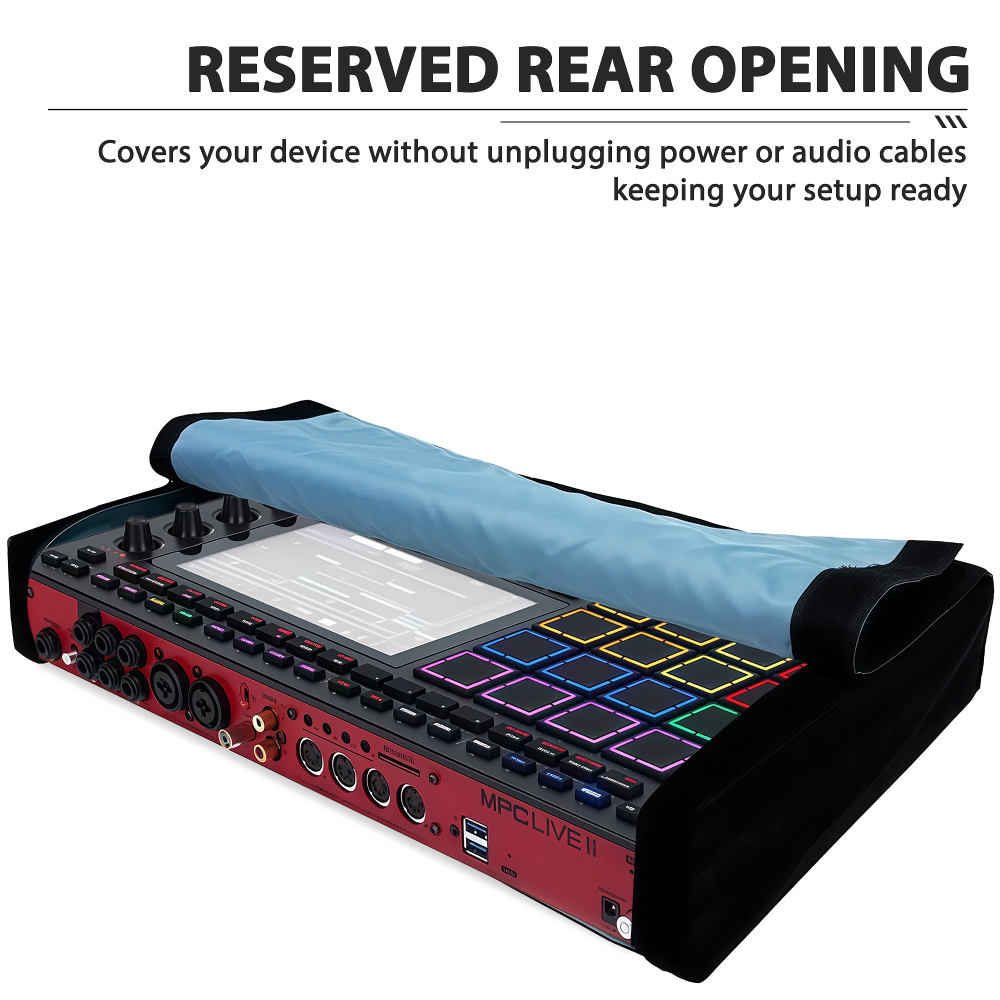 Musiin Premium Audio Workstation Cover Compatible with MPC Live III Dual-Layer Fabric with Hook-and-Loop Closure, Suitable for Studio and Home Production Daily Use