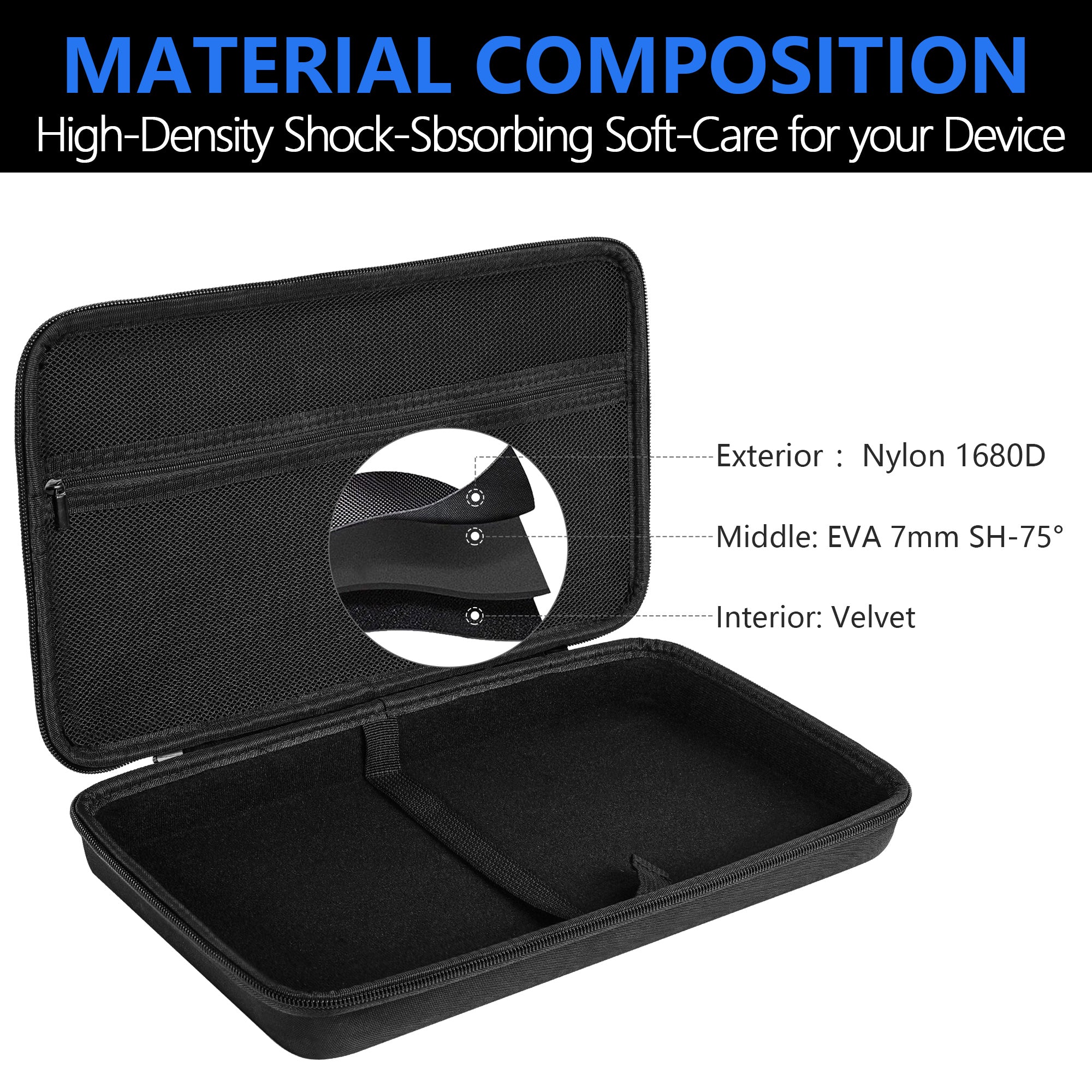 Musiin DJ Controller Case Compatible with Hercules DJControl Mix Ultra, Hard Shell Protection with Dual Zippers, Mesh Pocket & Comfortable Handle for DJ Live Show & Travel (Black)