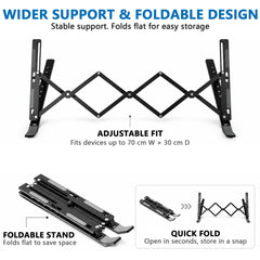 Musiin Music Production Equipment Stand Compatible with Behringer X-TOUCH,Tascam Podcast Station Mixcast 4,Roland MC-707,Adjustable Length, Foldable Design(X-Large)