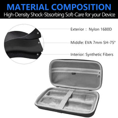 Musiin Dual microphone storage case, compatible with Bietrun SY-WXM-2, WXM02, WXM19, WXM31, BLX2 PG58, hard-shell microphone portable bag, travel protection pouch with cable storage (black)