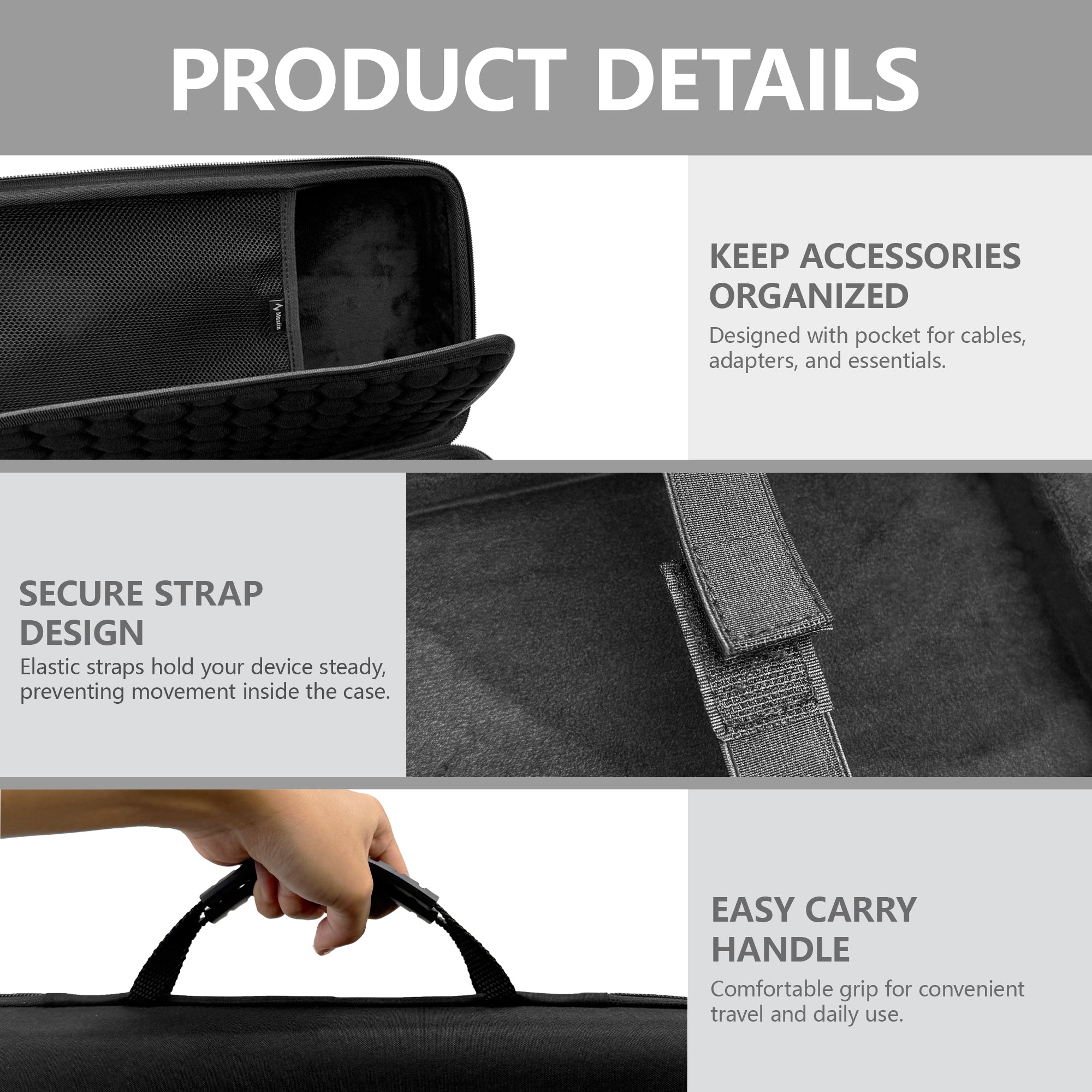 Musiin Premium DJ Controller Case Compatible with NI TRAKTOR Z1 MK3,F1,X1 Smooth Double Zippers, Soft Mesh Pocket, Hard Shell Carrying Case with Strap Ideal for Studio Storage and Outdoor Performance