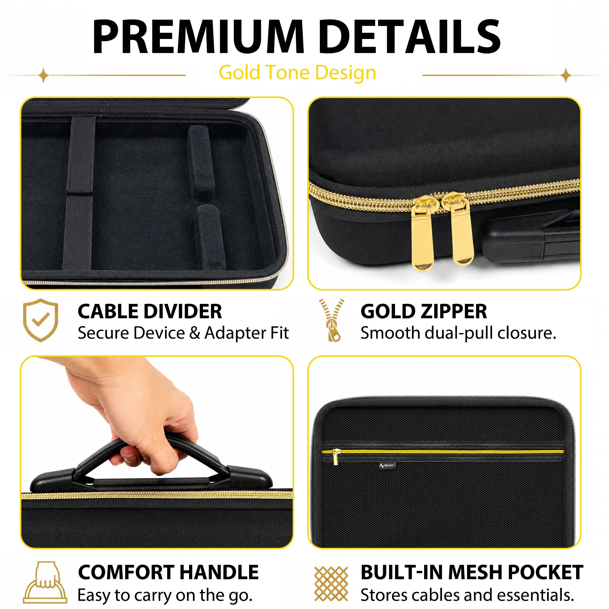 Musiin Sampler Case Compatible with Akai MPC Sample(Gold Tone Edition)