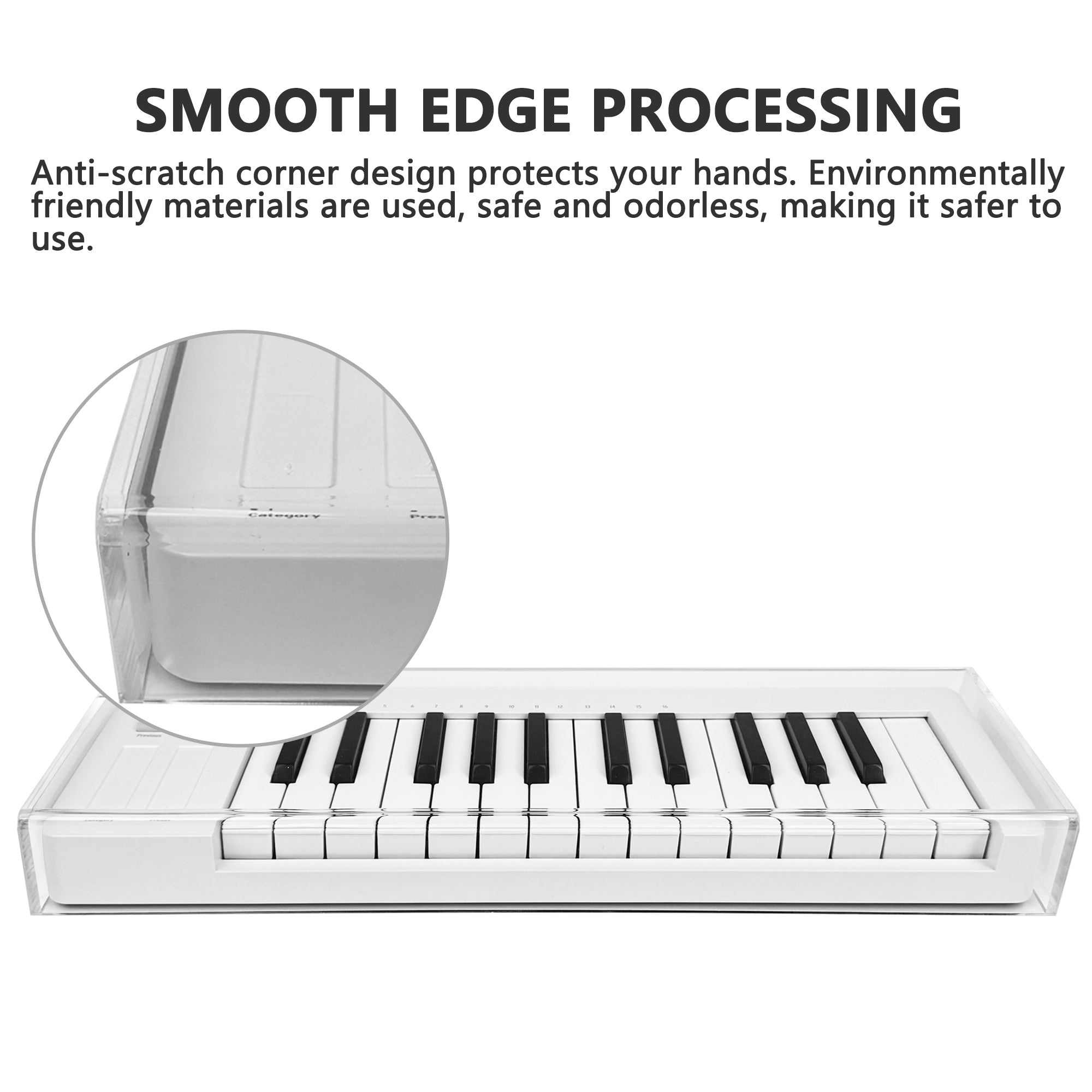 Musiin Piano Keyboard Acrylic Cover Compatible With Arturia MicroLab,Transparent Reserved Wire Groove,Waterproof and Dustproof, Suitable for Home Studio Desktop Protection