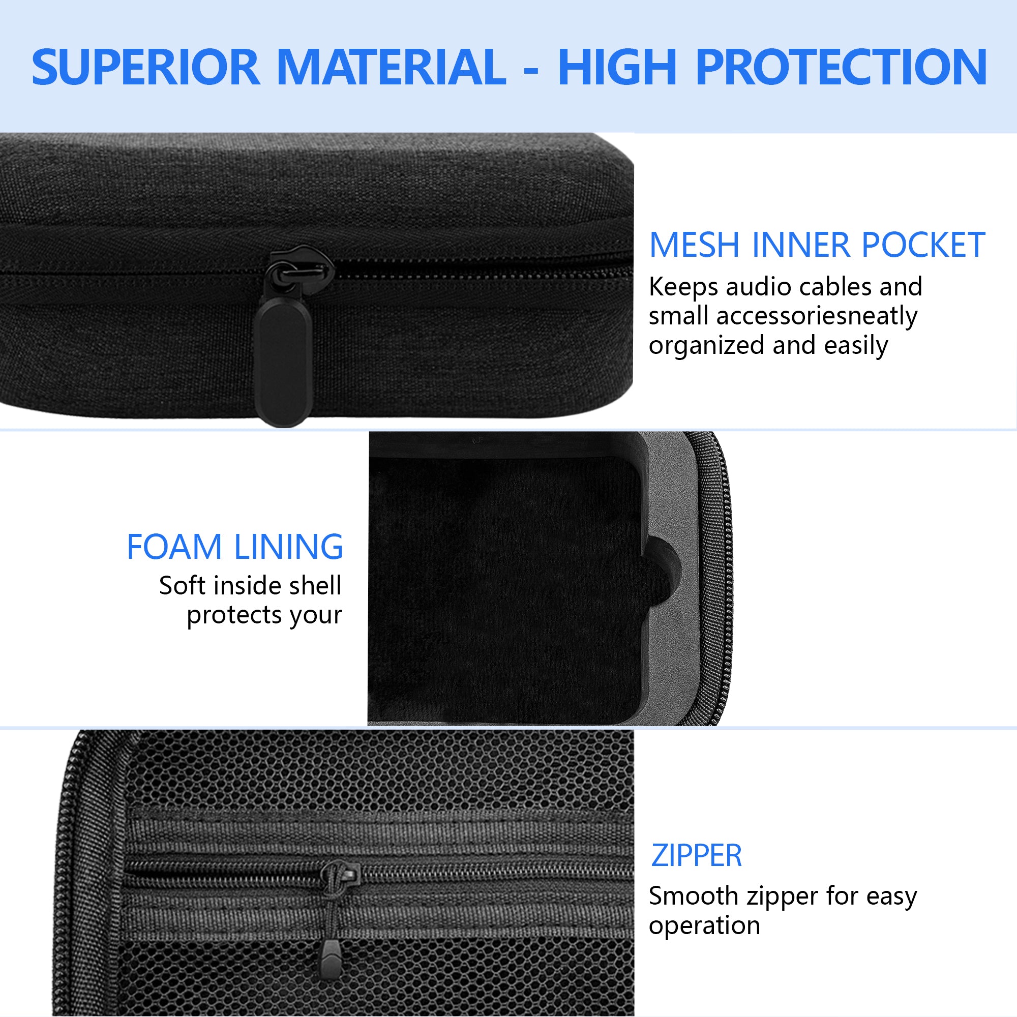 Musiin Guitar effect pedal Storage case, Compatible with Sonicake Pocket Master Guitar Effects, Sponge Lining to Protect Your Equipment (Dark Grey)