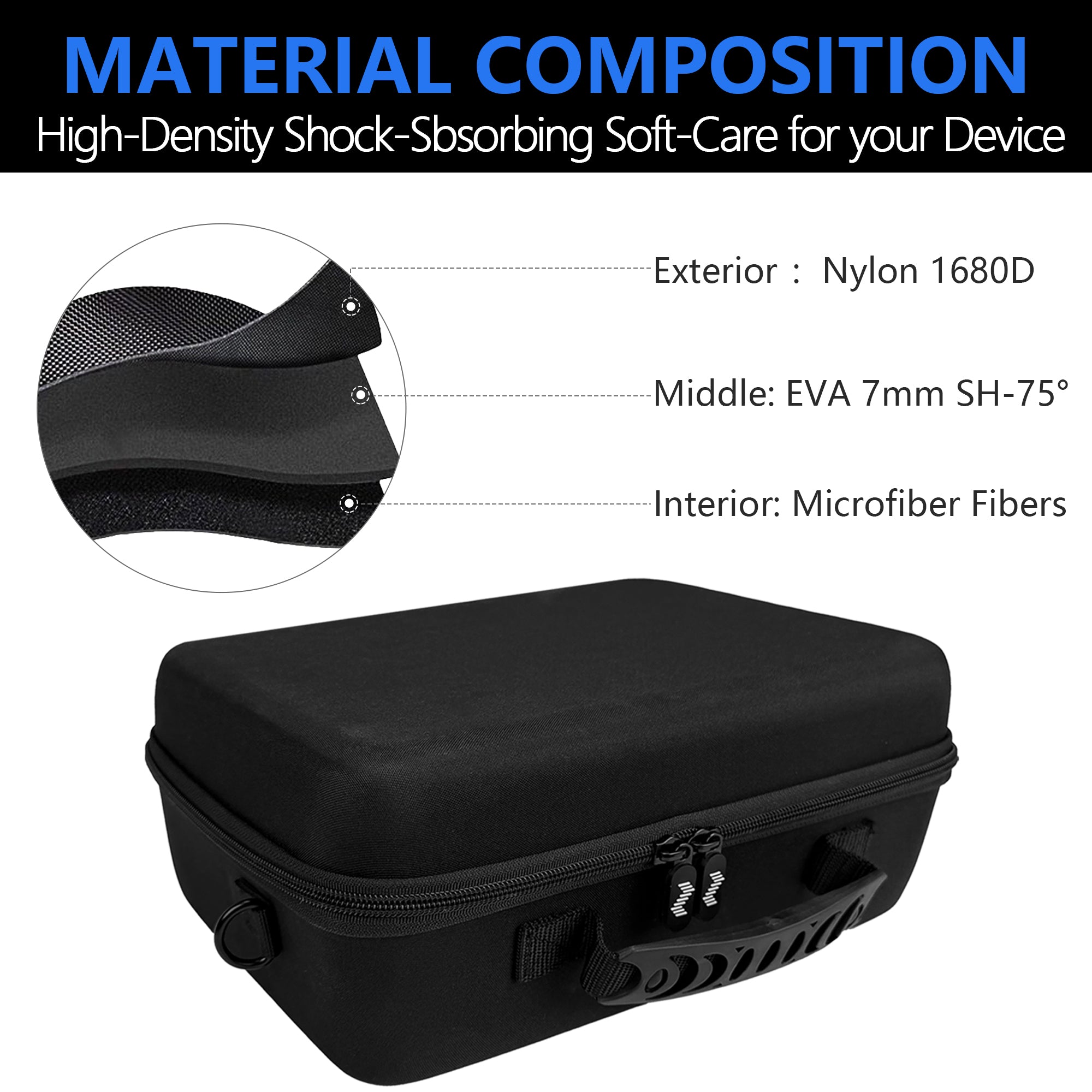 Musiin Vocal Performer Case Compatible with Boss VE-500 Vocal Effects, RC-500 Loop Station storage,Comfort Handle and Adjustable Shoulder Strap for Performance, Practice and Portable Shockproof