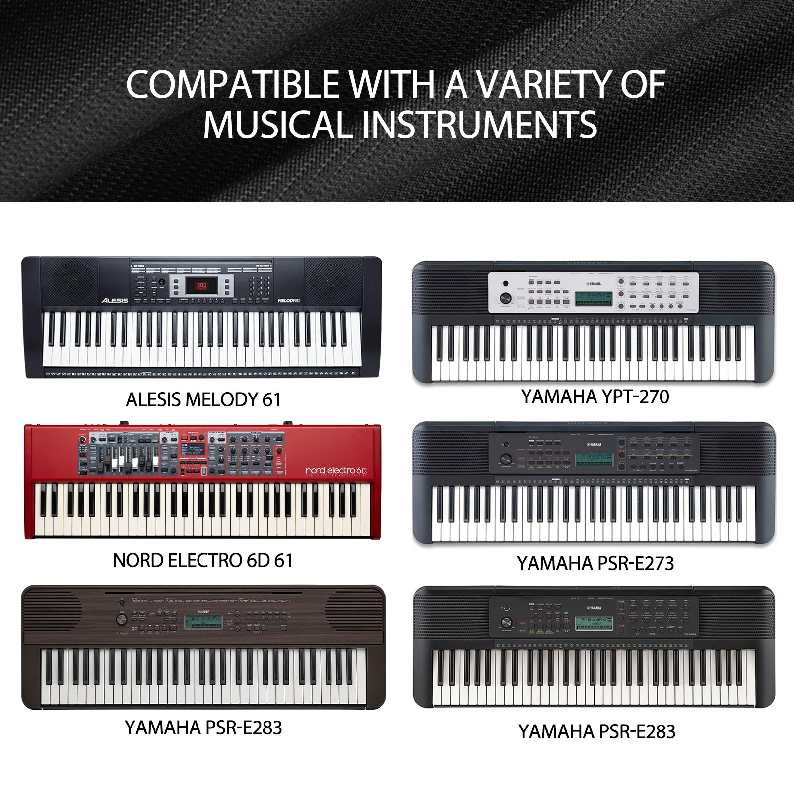 Musiin Pro Shield: Ultimate Stretch-fit Chinlon Keyboard Cover - Water & Dust Resistant, Compatible with Yamaha PSR-E283 YPT-280 YPT-270 PSR-E273 PSR-E360 Alesis Melody 61 Key Keyboard