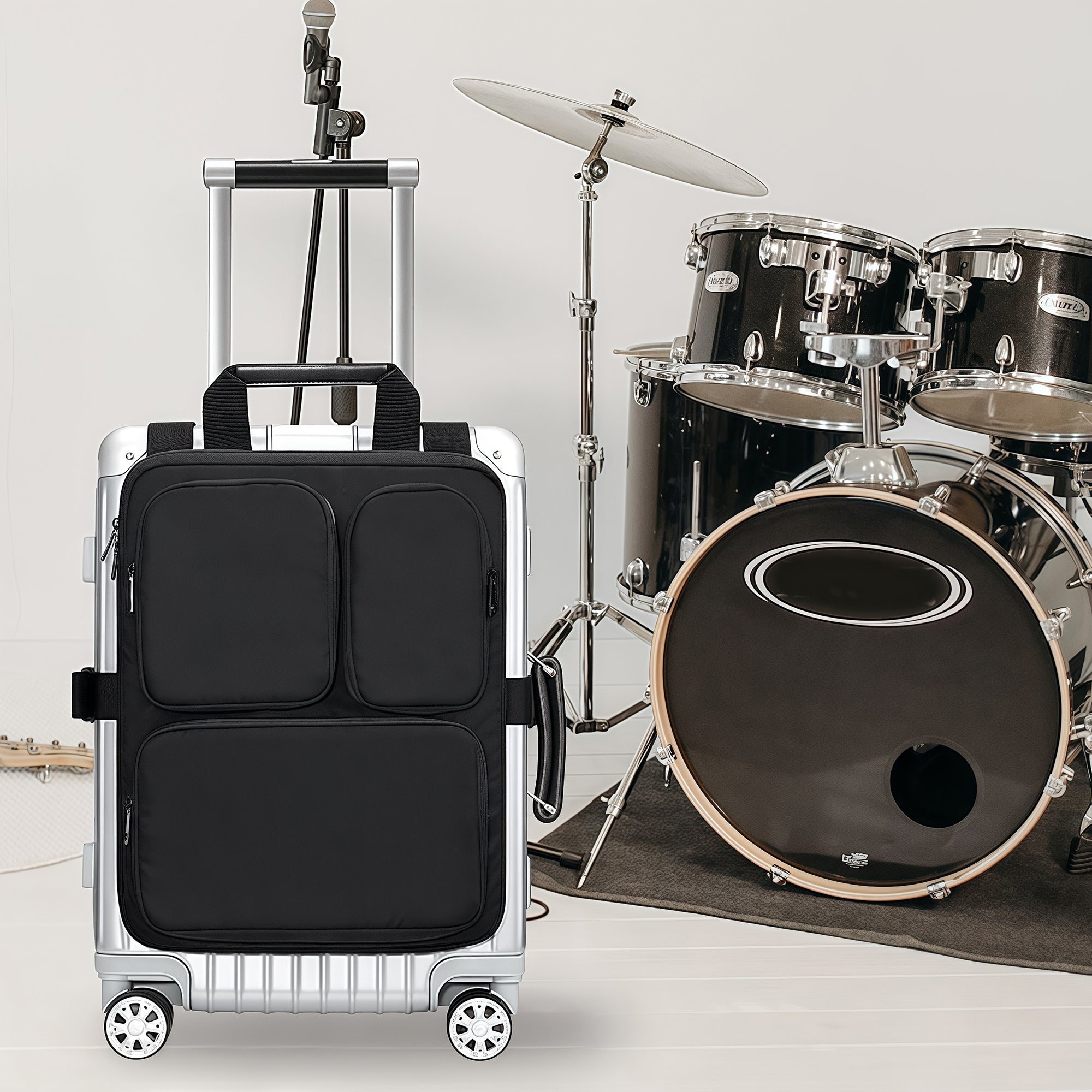 Musiin Travel Luggage Expansion Organizer for Musician - Holds sheet music, straps, capo, strings, cables, and instrument accessories bag