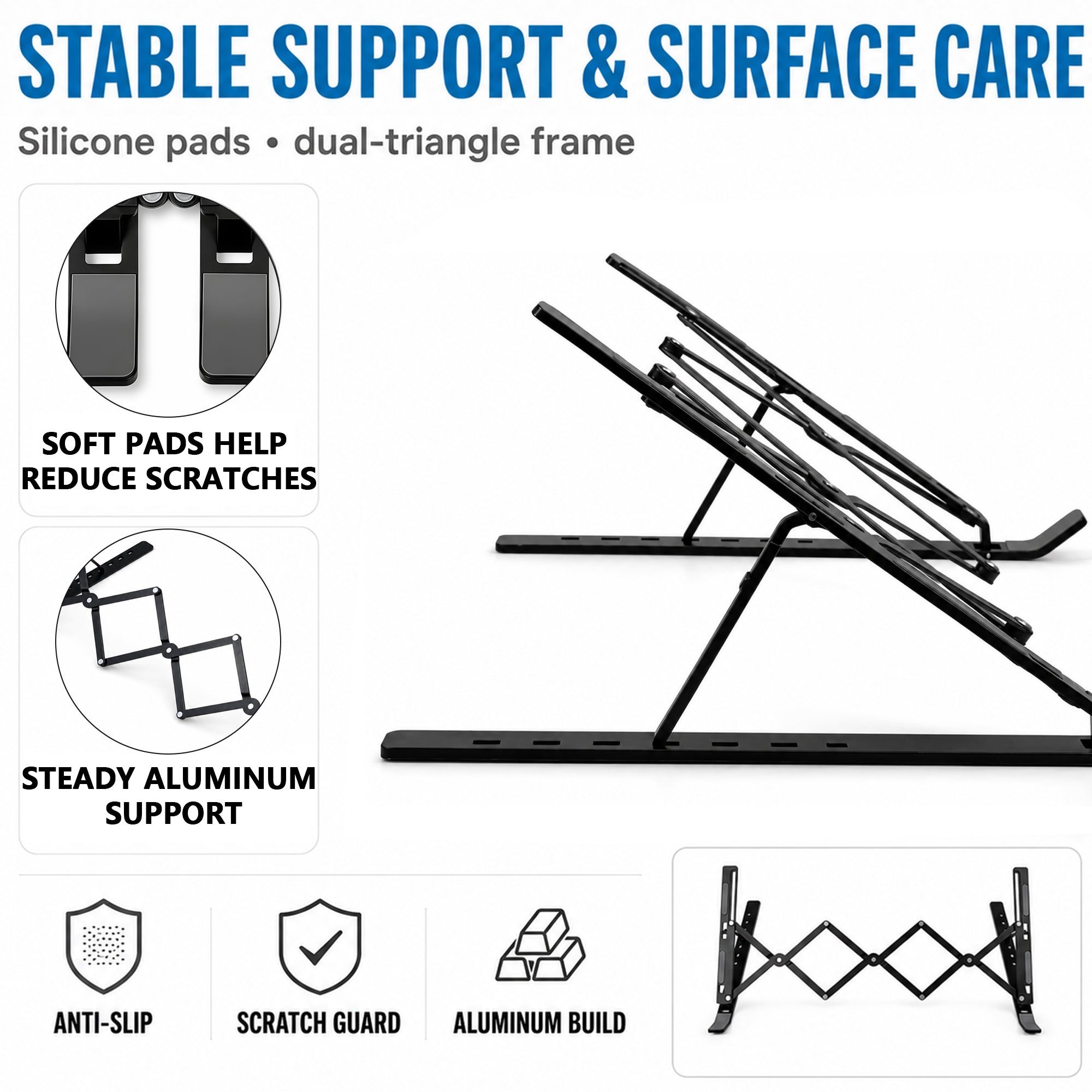 Musiin Music Production Equipment Stand Compatible with Behringer X-TOUCH,Tascam Podcast Station Mixcast 4,Roland MC-707,Adjustable Length, Foldable Design(X-Large)