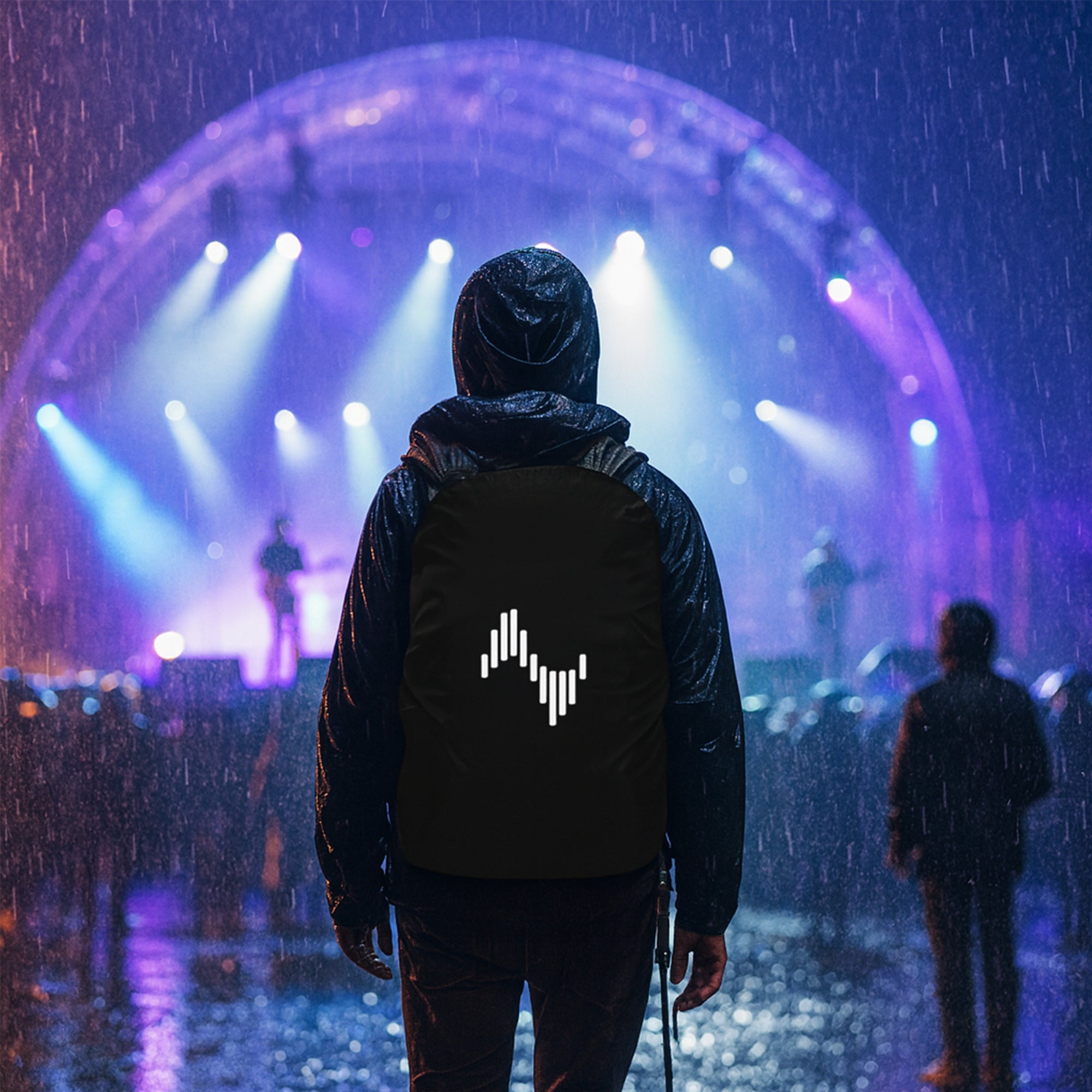 Musiin Backpack Waterproof Rain Cover, 70L Reflective Backpack Cover with Storage Pouch, Protects Musical Instruments and Gear from Rain, for Hiking, Travel, Camping, Outdoor Show Activities (Black)