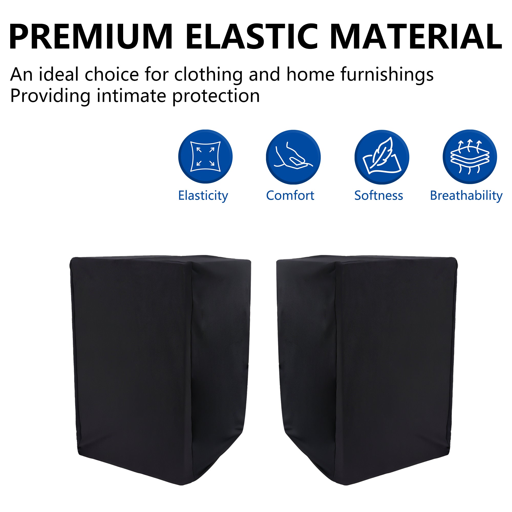 Musiin Home Studio Monitor Dust Cover Compatible With YAMAHA HS8,Adam T7V KRK Rokit 8 G4,JBL 308P Mkll and PreSonus Eris E8 XT Black 8-Inch Professional Protective Powered Speaker cover(2 packs)