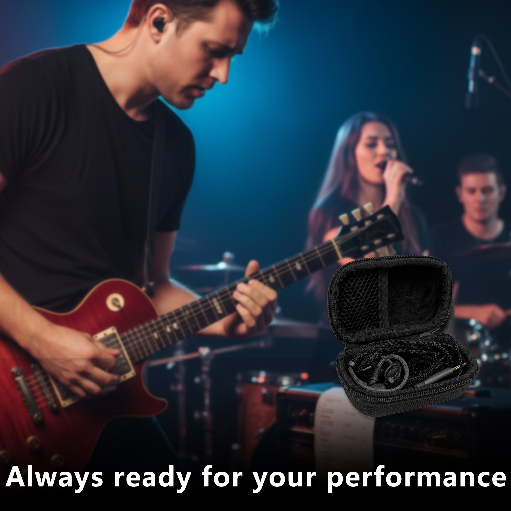 Musiin Compact In-Ear Monitor Earphone Case Compatible with MDREX15AP,YINYOO CCZ Melody,SE215-CL,KZ ZS10 Pro,MEE Audio M6 and most IEM Earphone,Ideal for Live Stage and Studio daily use.