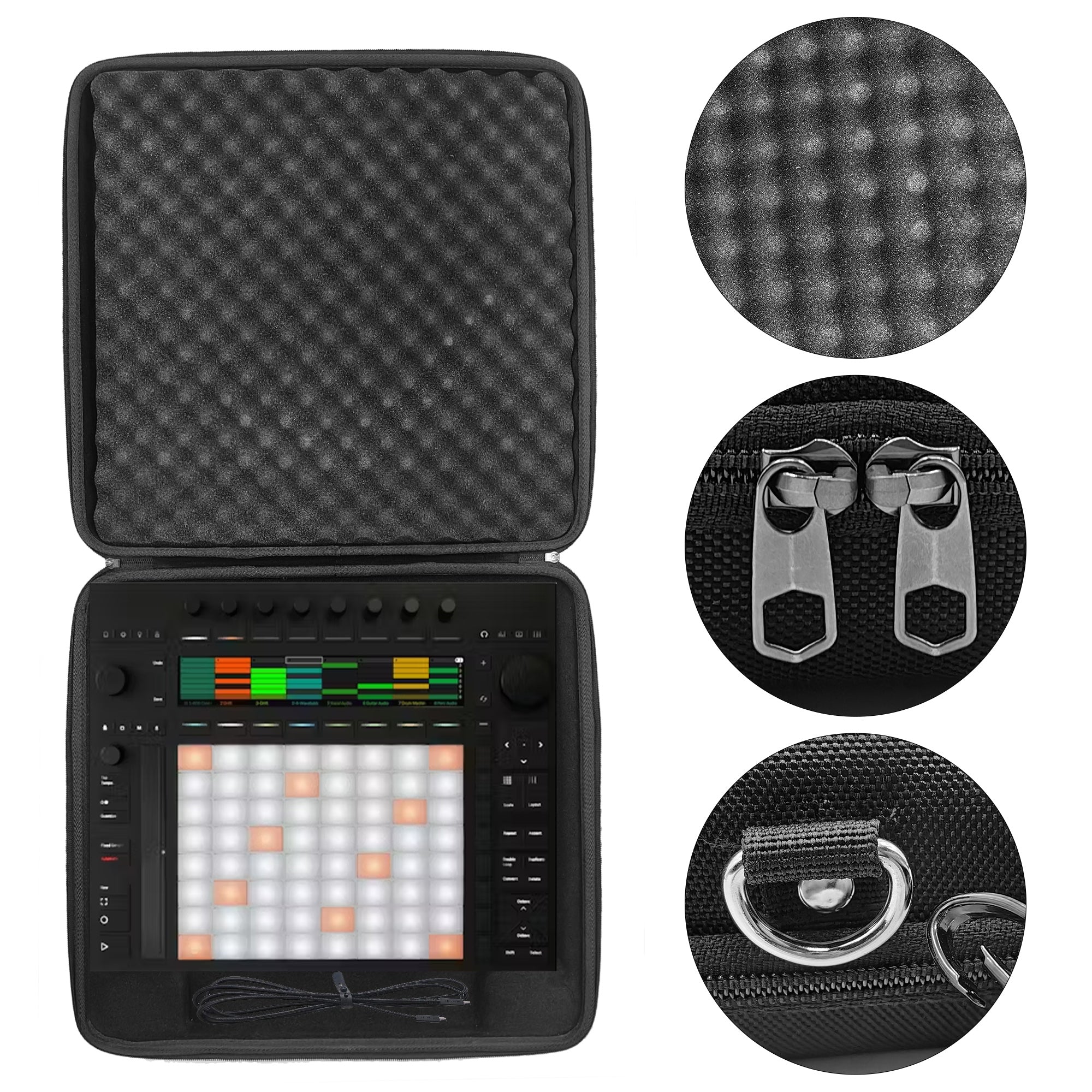 Musiin Audio Workstation Controller Case Compatible with Ableton Push 3 Hard Shell Features Crossbody Strap, Eva Shell, Fleece Lining to Protect Your Device from Damage