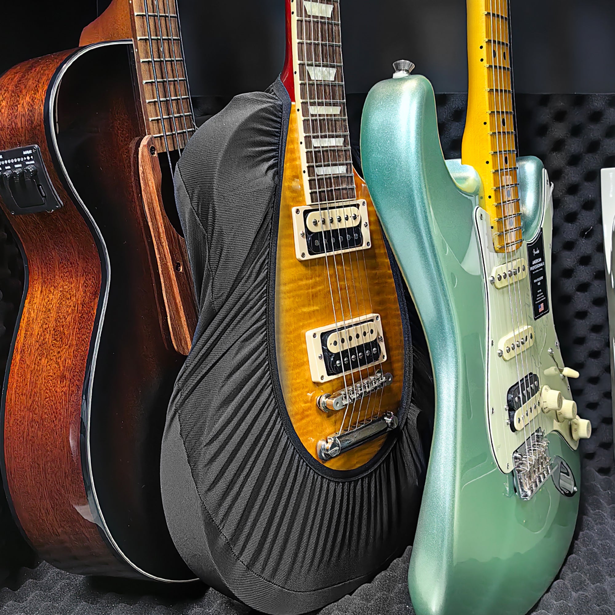 Musiin Premium Guitar Dust Cover Compatible with Gibson Fender Donner Electric Guitar, Luxury Chinlon Anti-dust & Scratch-proof, Smooth Touch & Custom Fit(GG-M)