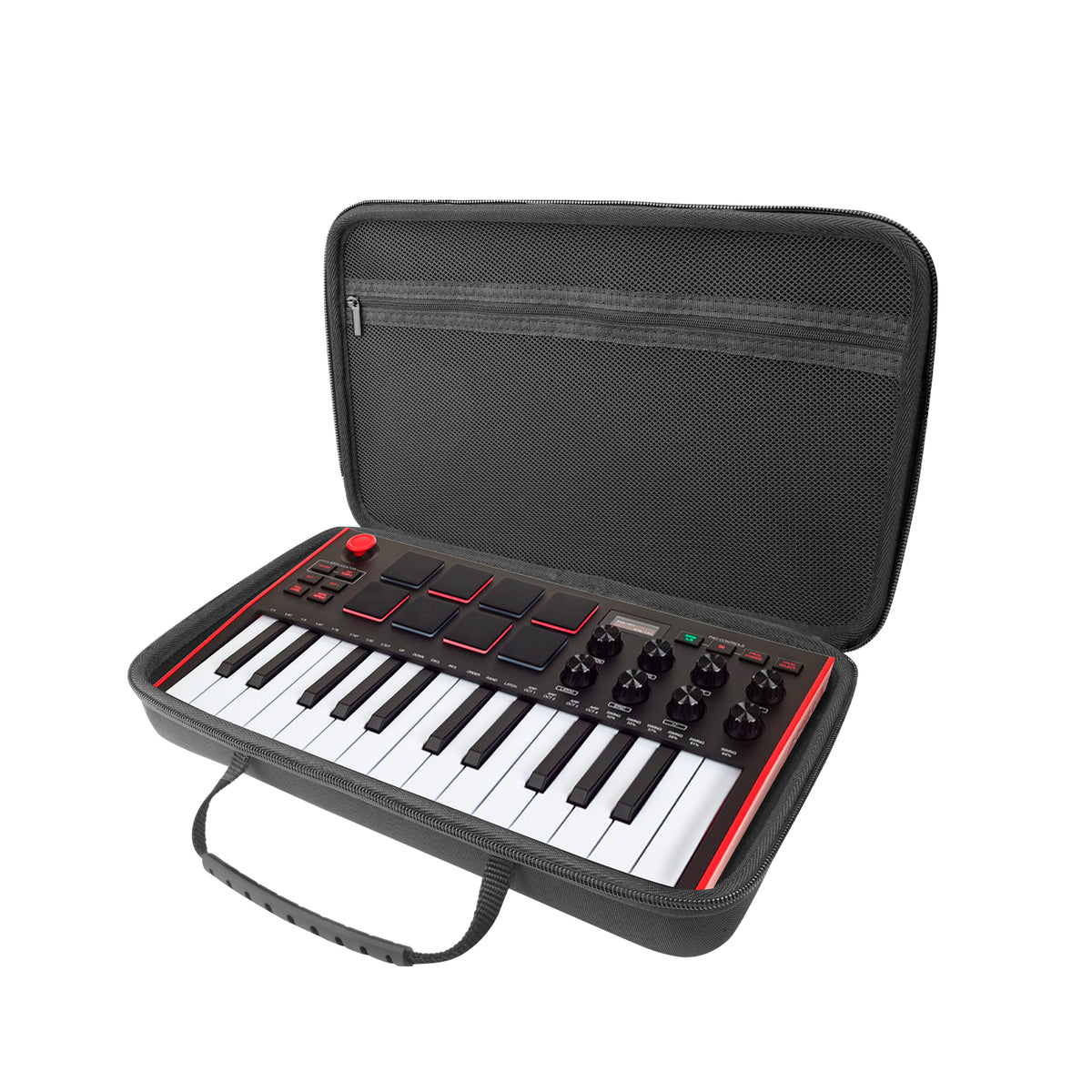 Musiin Premium Velvet Hardshell Case Compatible with AKAI Professional MPK Mini MK3 MIDI Controller Keyboard cover(Black)