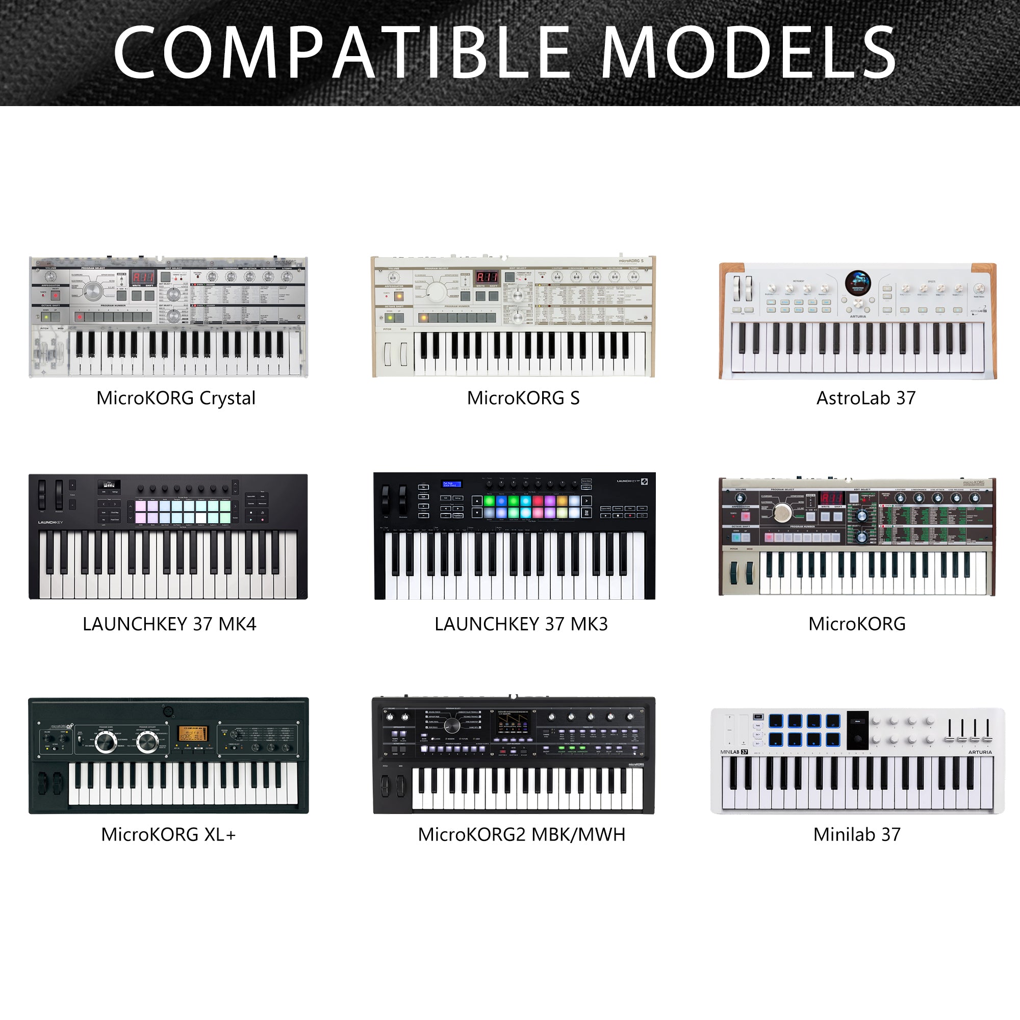 Musiin 37 Key Piano Keyboard Cover Compatible with AstroLab Minilab 37