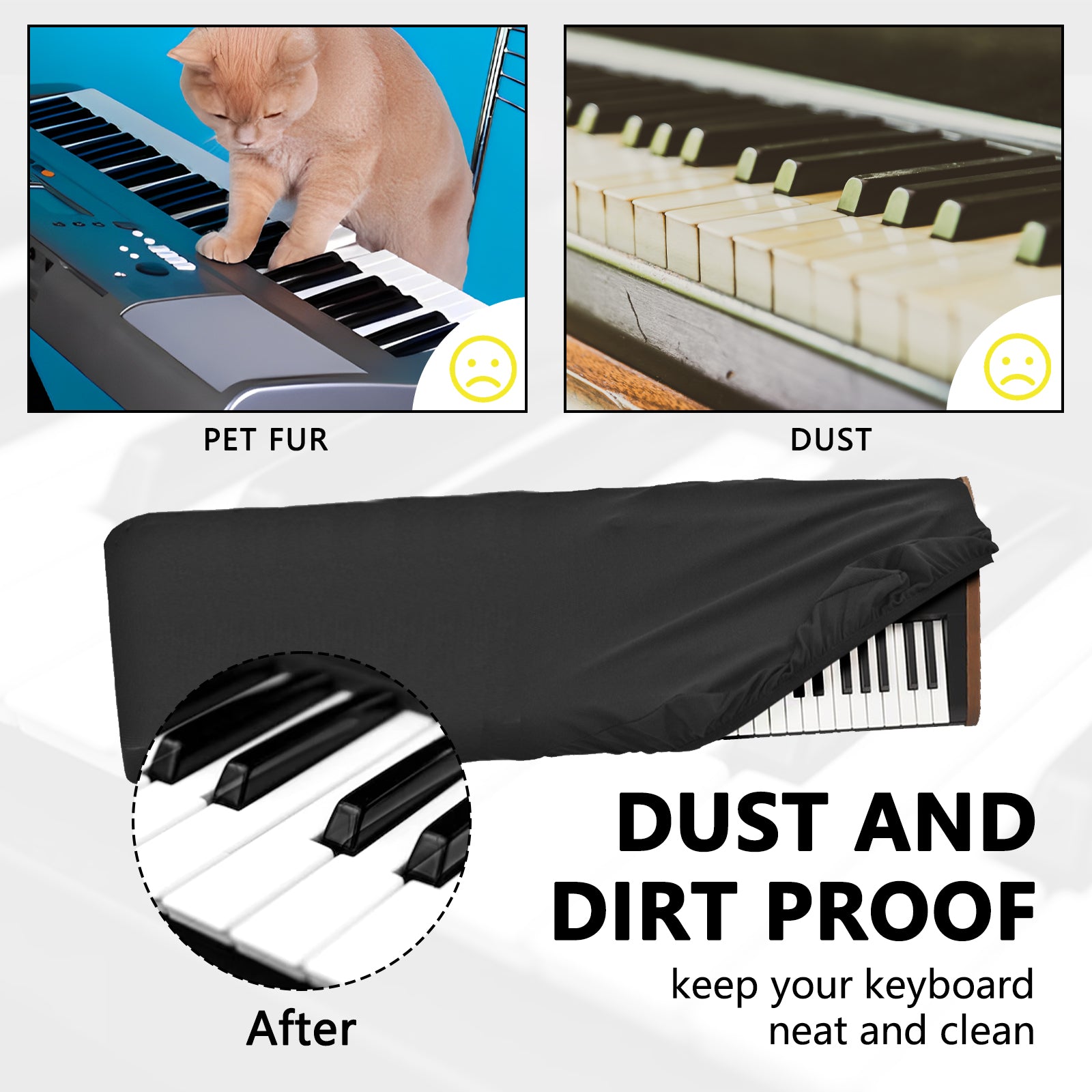 Musiin Premium Chinlon Keyboard Dust Cover - Compatible with KORG NAUTILUS 73 KRONOS73 keyboards,provides full-coverage protection, an essential accessory for your instrument