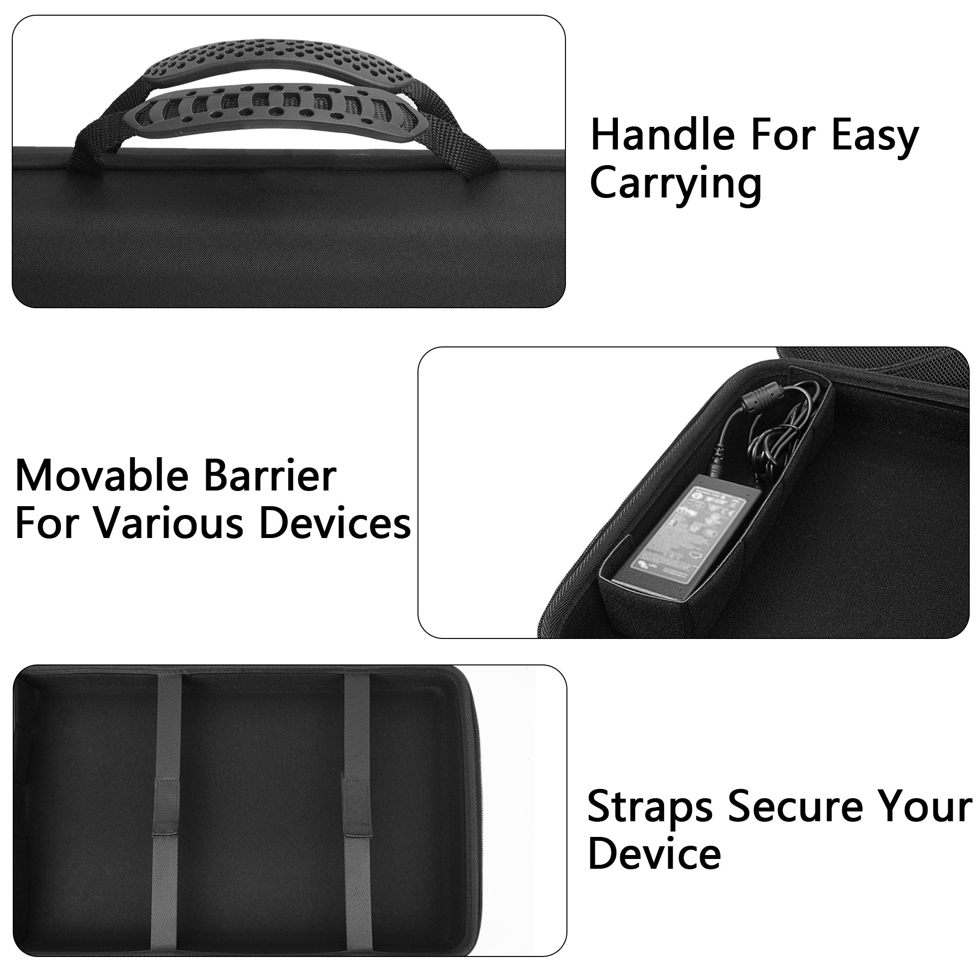 Musiin Custom Workstation Hard Case Compatible with MPC Live 3, Solid and Compact with Shoulder Strap and Sturdy Handle, High Adhesion Divider for Power, and Extra Storage for Cables Accessories