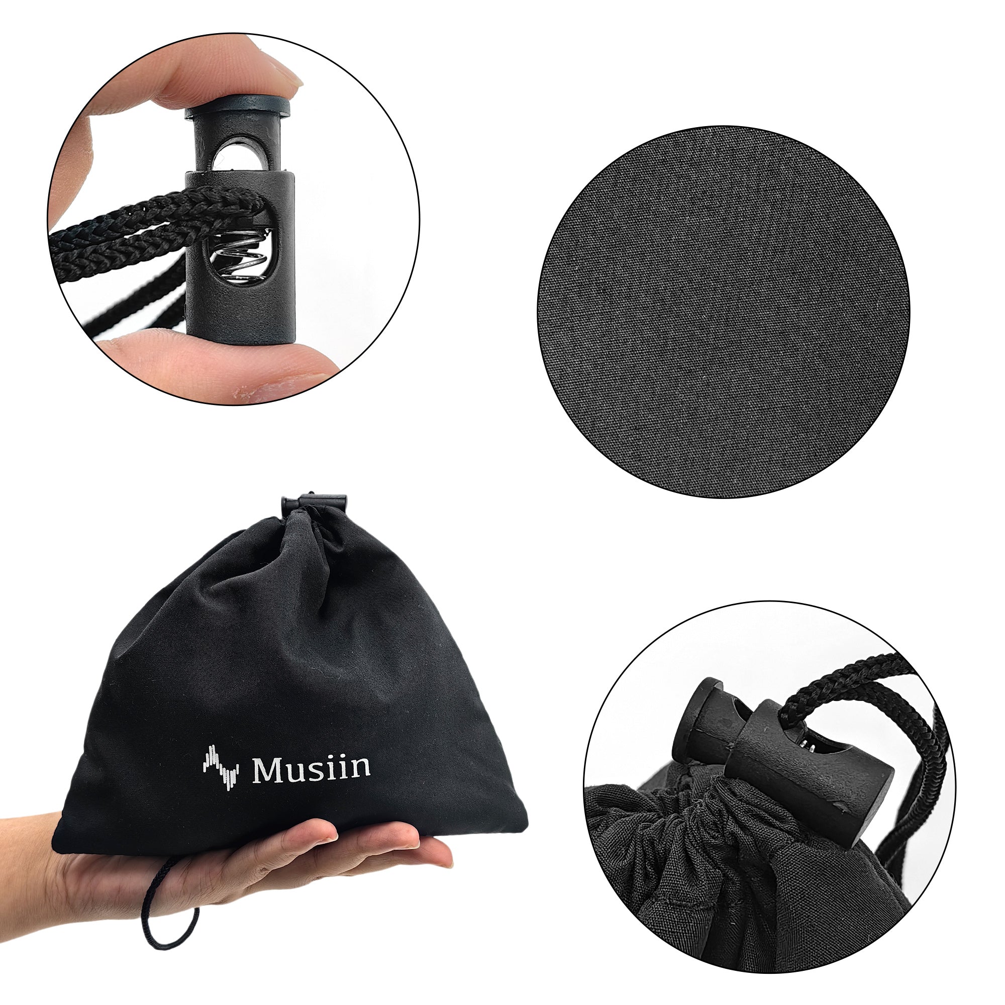 Musiin Microphone Storage Drawstring Bag Compatible with Sennheiser MK4, AKG C214, AT4040, Rode NT1-A, Lewitt LCT 440 PURE, Shure KSM32 Soft and portable, suitable for small electronic accessories