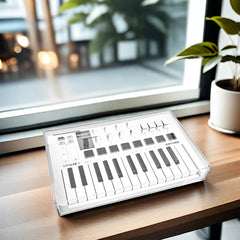 Musiin 25 Keys MIDI Controller Keyboard Acrylic Cover Compatible With Arturia MiniLab 3, Transparent Material,Reserved Wire Groove,Waterproof and Dustproof, Suitable for Home Studio Desktop Protection