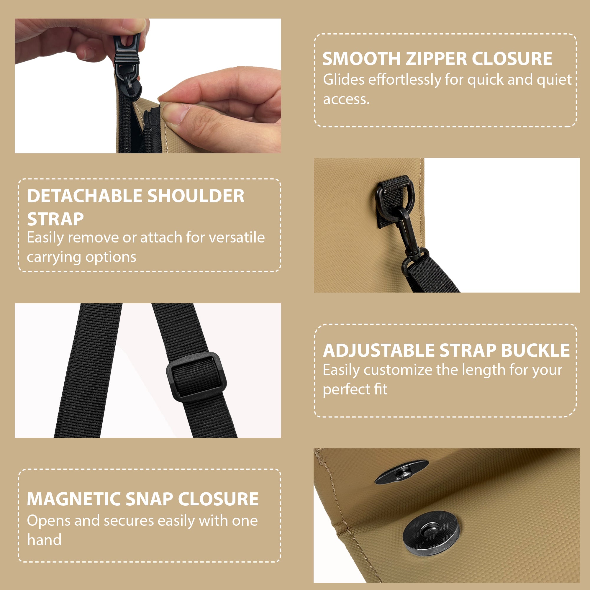 Musiin Daily Commuter Bag Compatible with Most Headphone Sony WH-1000XM6, Bose QC Ultra, B&W Px7 S3, Sennheiser Momentum 4, Lightweight Shoulder Bag for Work, Travel, and City Life