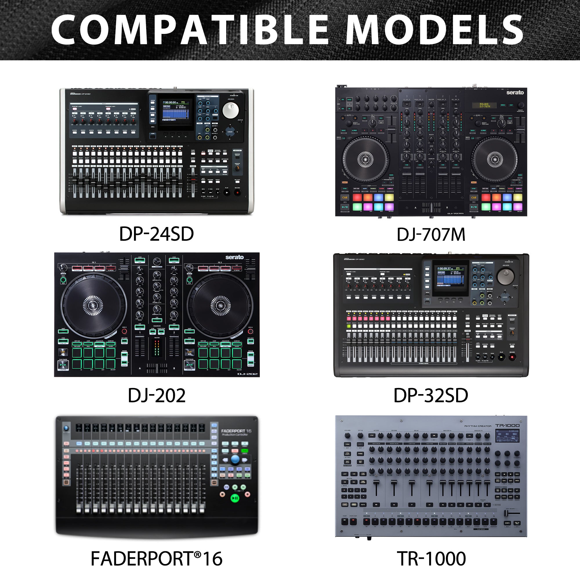 Musiin DJ Controller Cover, Compatible With Roland Mixer DJ-202,DJ-707M,TR-1000,Deluxe Chinlon Dustproof & Anti-Scratch, Silky Feel & Tailored Design, Suitable for Home, Studio & Live Performance Use