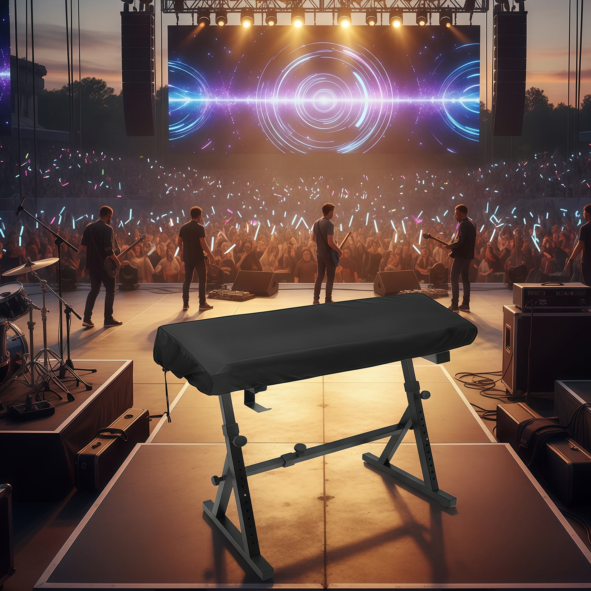 Musiin 61 Keys Piano Keyboard Cover Compatible with Nord Electro 6 HP, KORG NAUTILUS 61,MODX M6, and More, Water-Repellent with Adjustable Drawstring and Storage Bag Outdoor Stage Live Show Protect