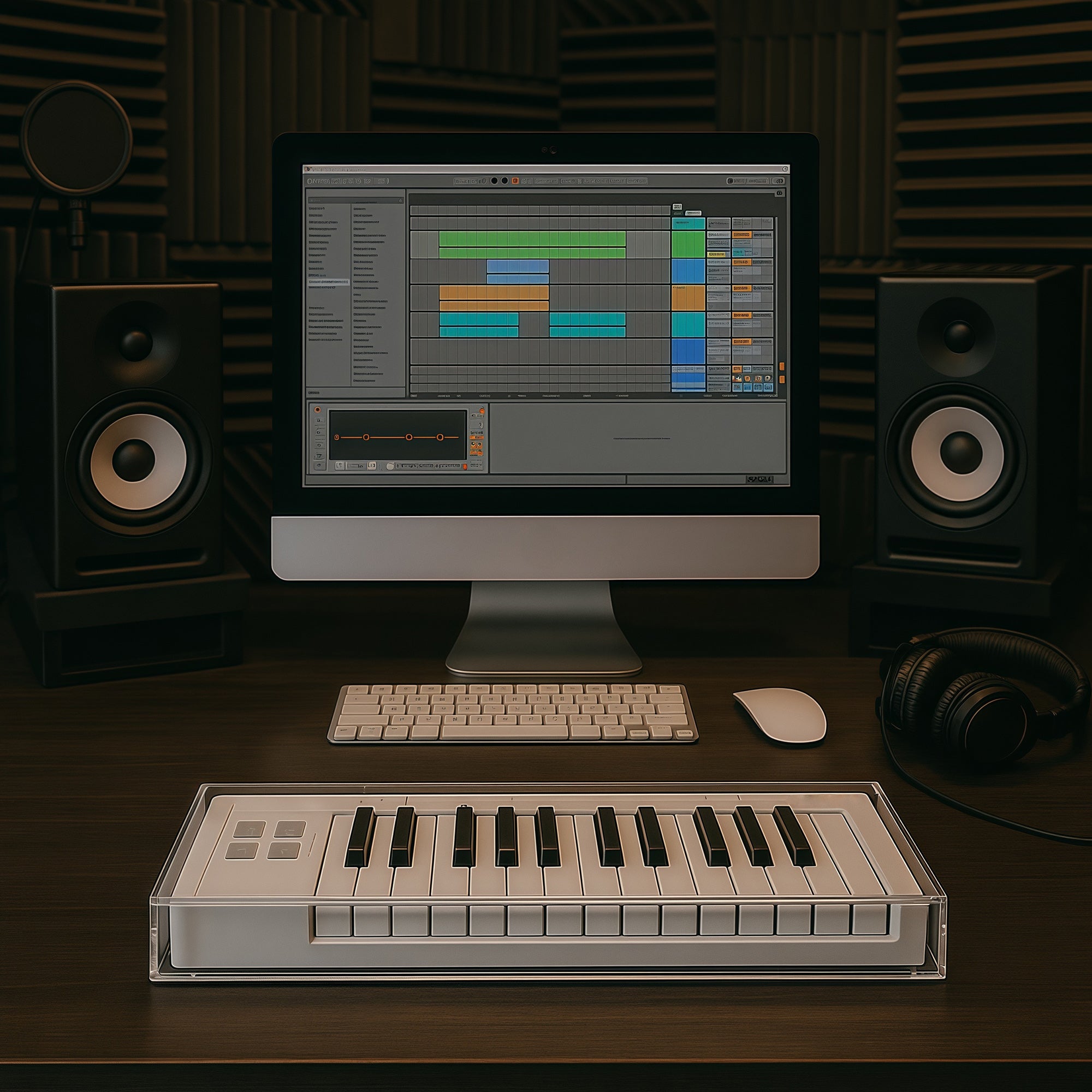 Musiin Piano Keyboard Acrylic Cover Compatible With Arturia MicroLab,Transparent Reserved Wire Groove,Waterproof and Dustproof, Suitable for Home Studio Desktop Protection