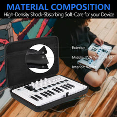 Musiin Premium Velvet MIDI Keyboard Controller Case Compatible with Arturia MiniLab 3, MiniLab MkII, MPK Mini MK4, 25-Key Synthesizer, Portable Protective Cover Bag with Shoulder Strap