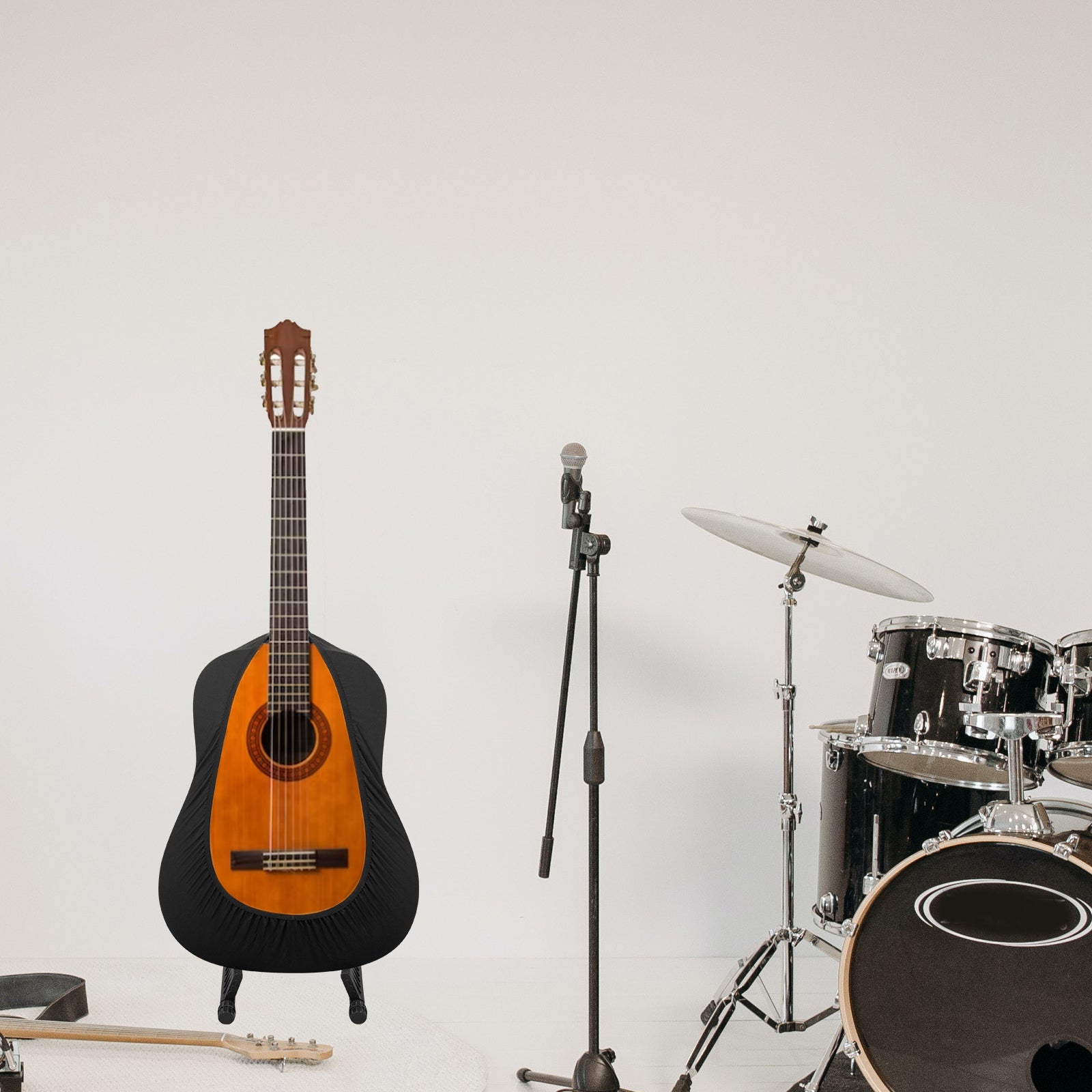 Musiin Premium Classical Guitar Cover compatible with Yamaha CG122 Fender Classical Nylon String Guitars, Portable Sleeve Black Stretchy Fabric Dust Cover(CG-L)