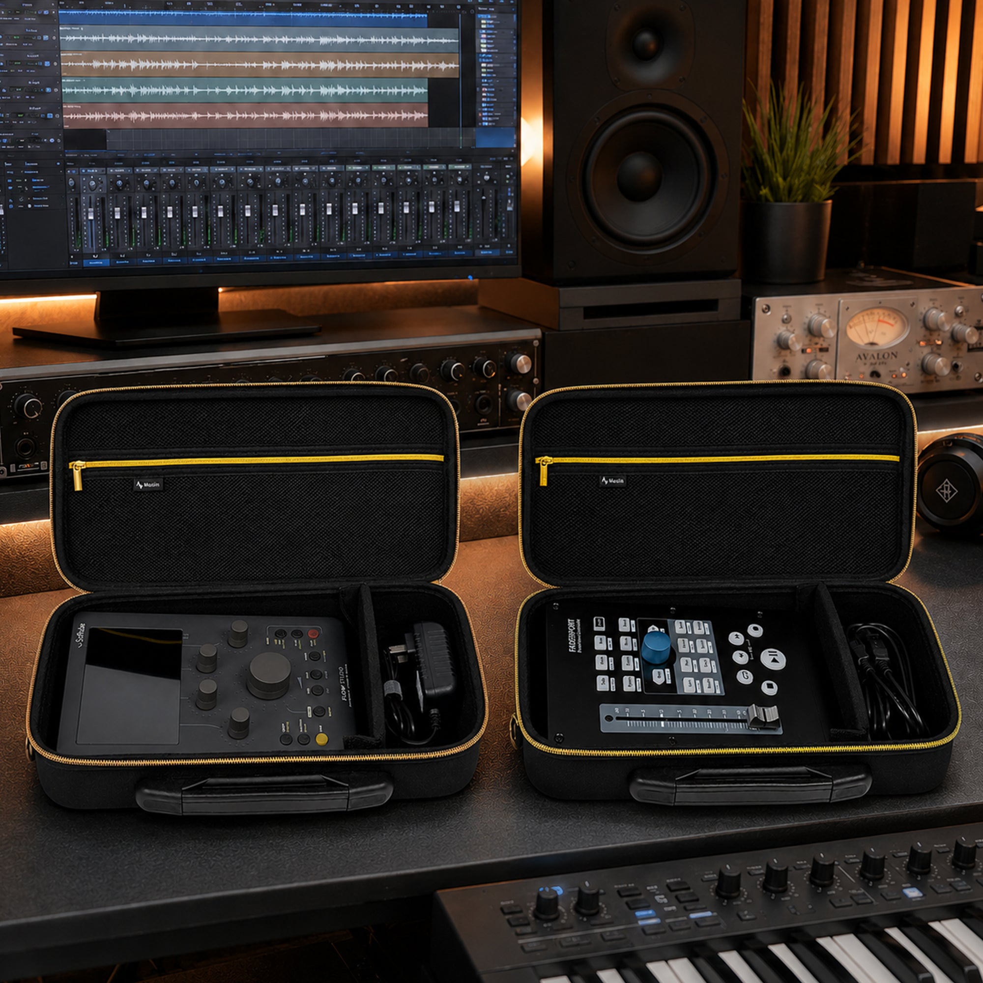 Musiin Case Compatible with Softube Flow Studio,PreSonus FaderPort UA Volt 476P,RODECaster Video S,Stable Storage Design Soft inner lining Organized Accessory Storage Portable Daily Use