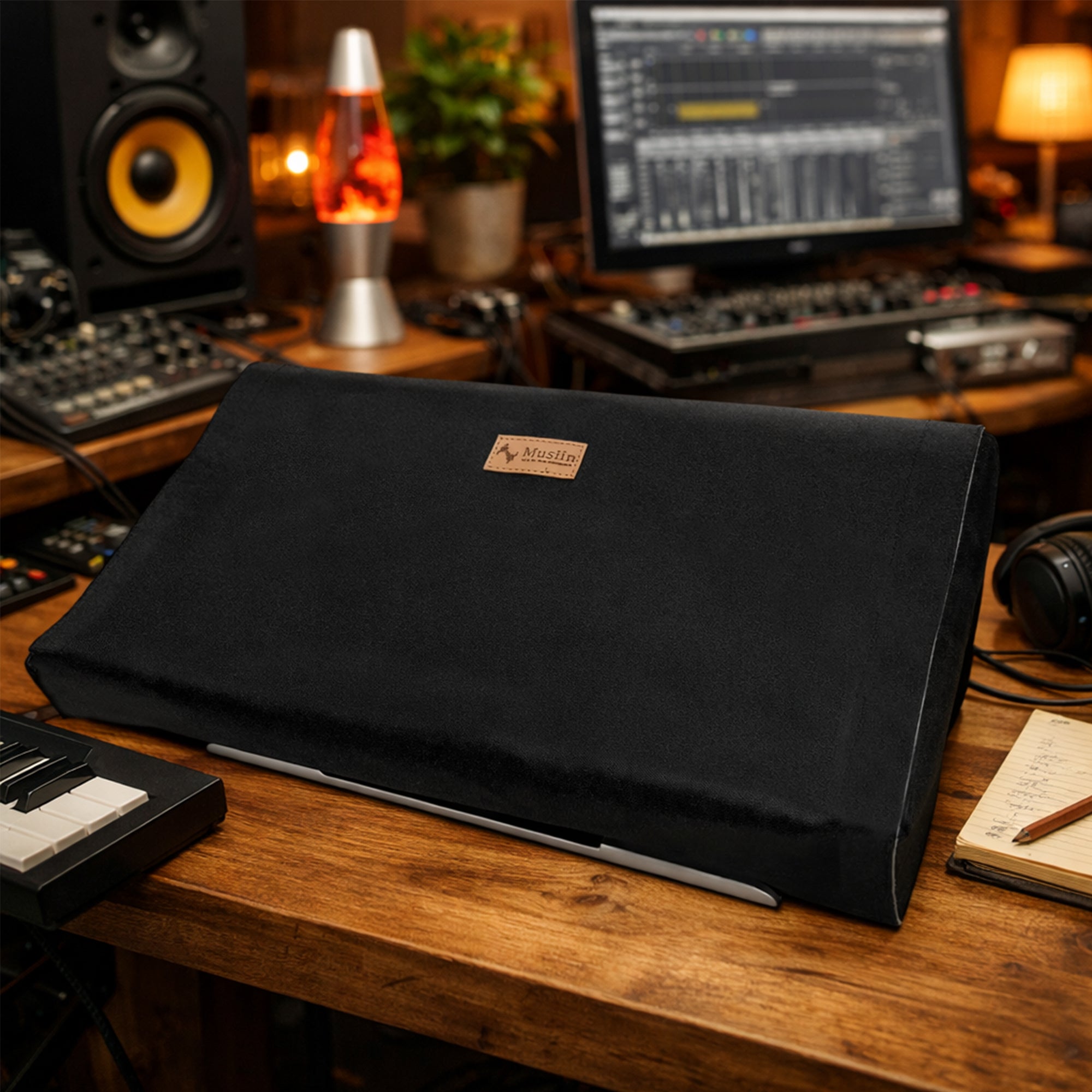 Musiin Premium Audio Workstation Cover Compatible with MPC Live III Dual-Layer Fabric with Hook-and-Loop Closure, Suitable for Studio and Home Production Daily Use
