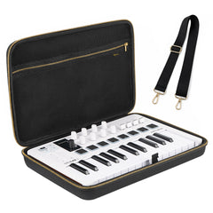 Musiin Premium MIDI Keyboard Controller Case Compatible with Akai Mini IV,Arturia MiniLab 3, MiniLab MkII,, 25-Key Synthesizer, Portable Protective Cover Bag with Shoulder Strap(Gold Tone Edition)