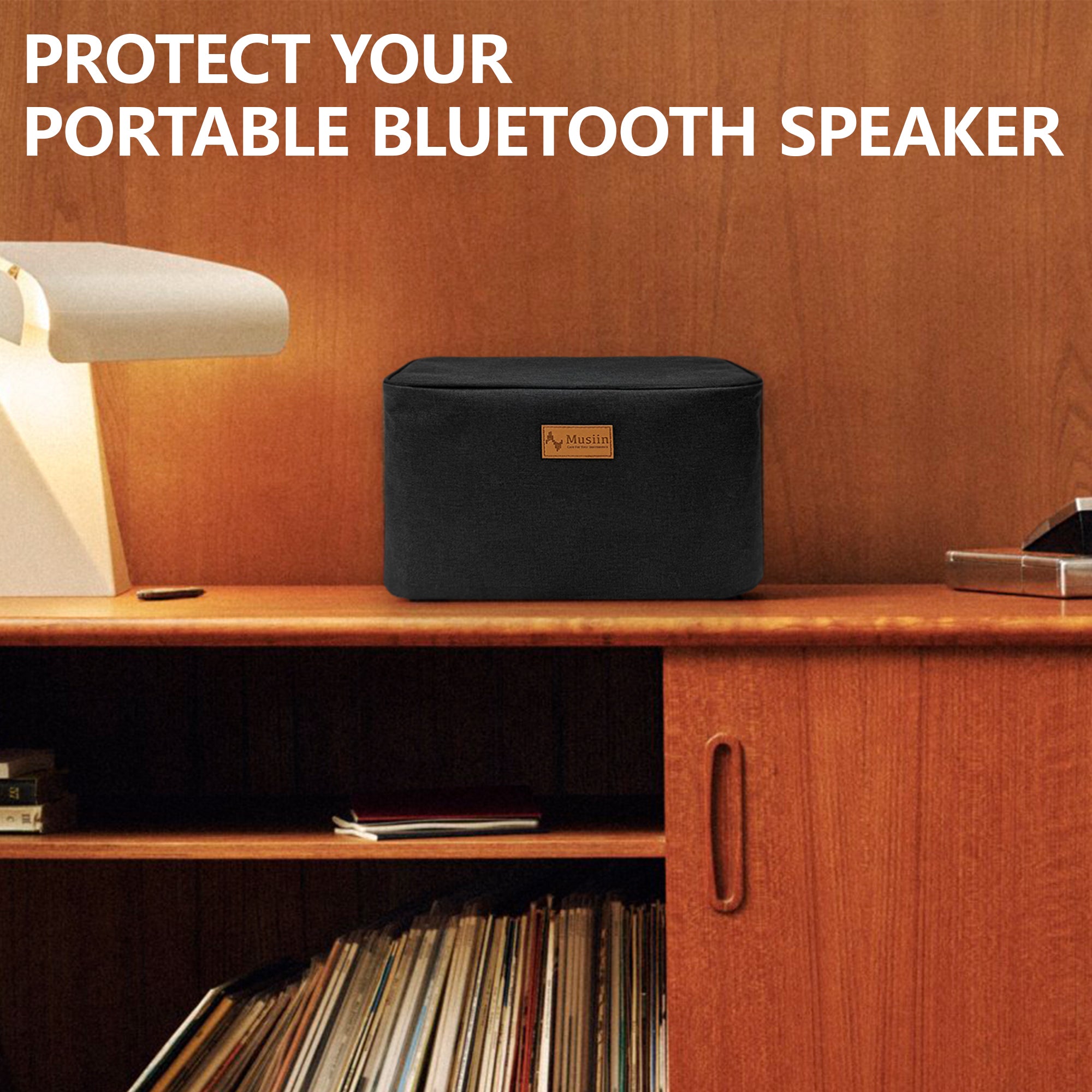 Musiin Portable Bluetooth Speaker Cover, Compatible with Marshall Acton 3, Splash-Proof Material, Portable and Foldable, Fit Design Suitable for Home Studio Use